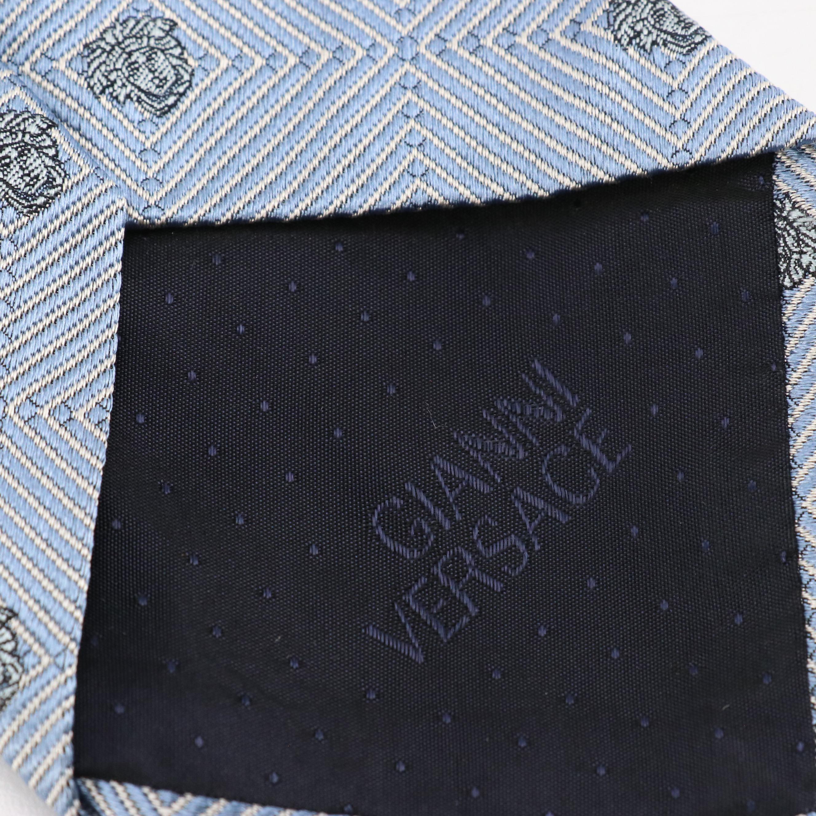 Gianni Versace Medusa Diamond Silk Jacquard Necktie