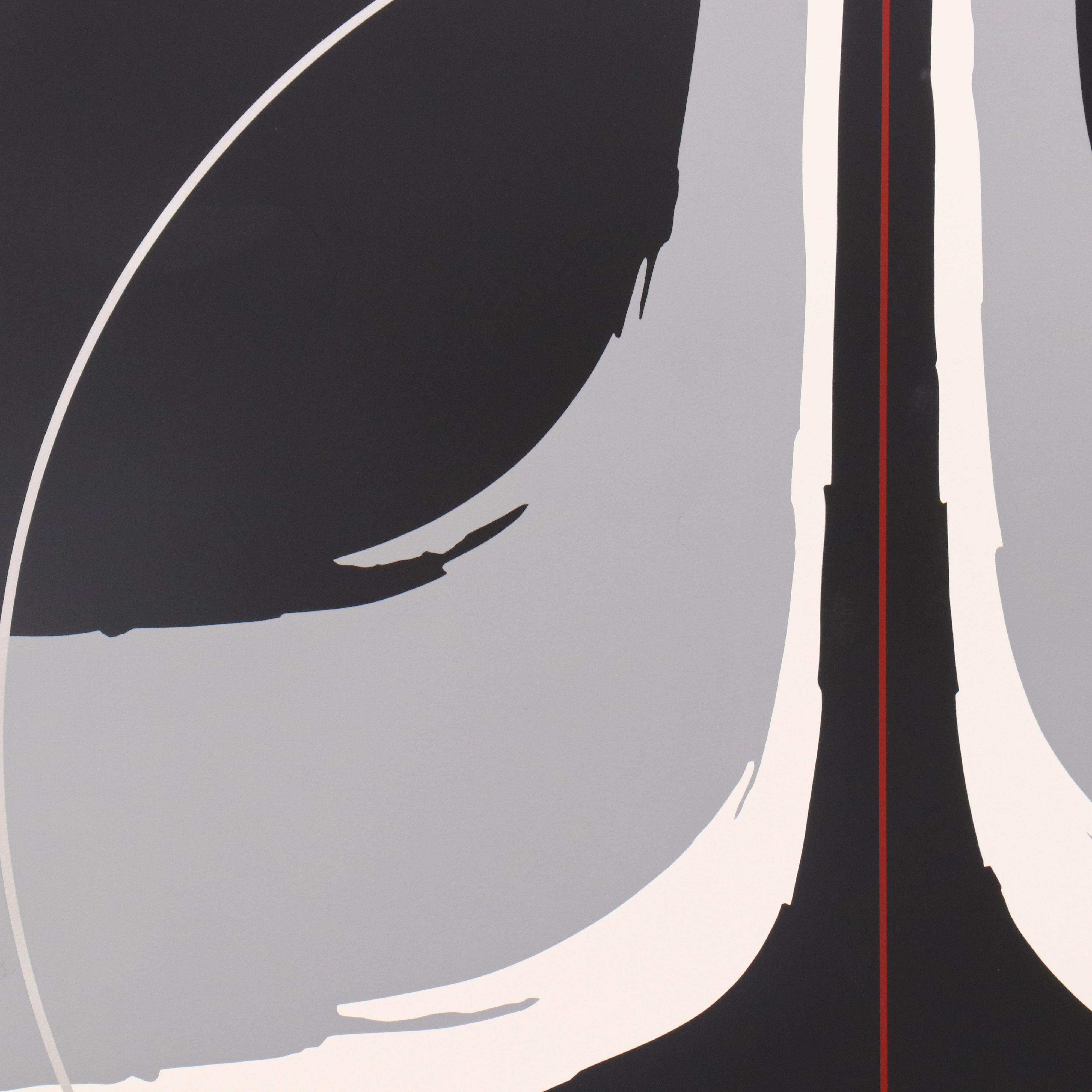 Thomas Whelan Benton Abstract Serigraph "Earthline Red," 1981