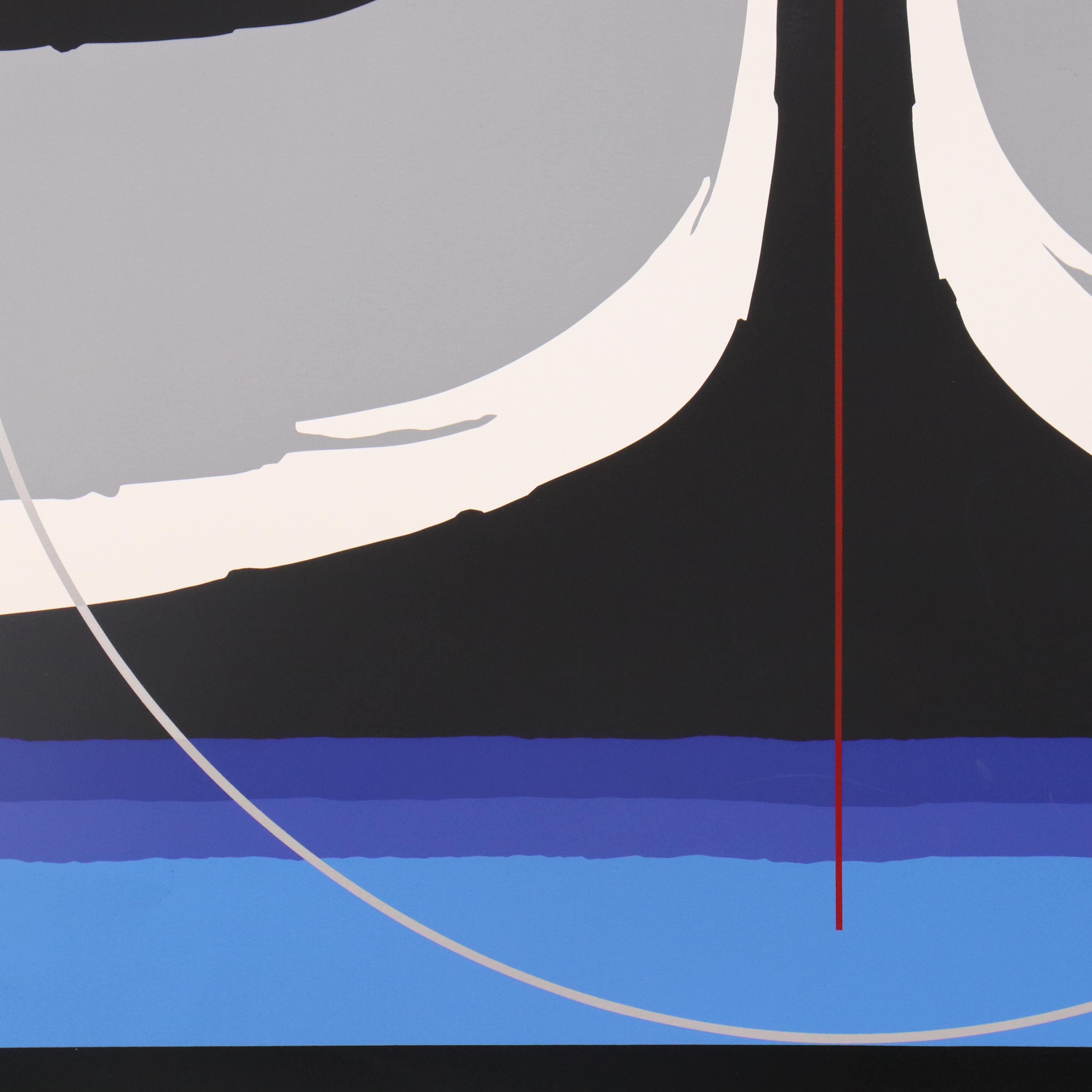 Thomas Whelan Benton Abstract Serigraph "Earthline Red," 1981