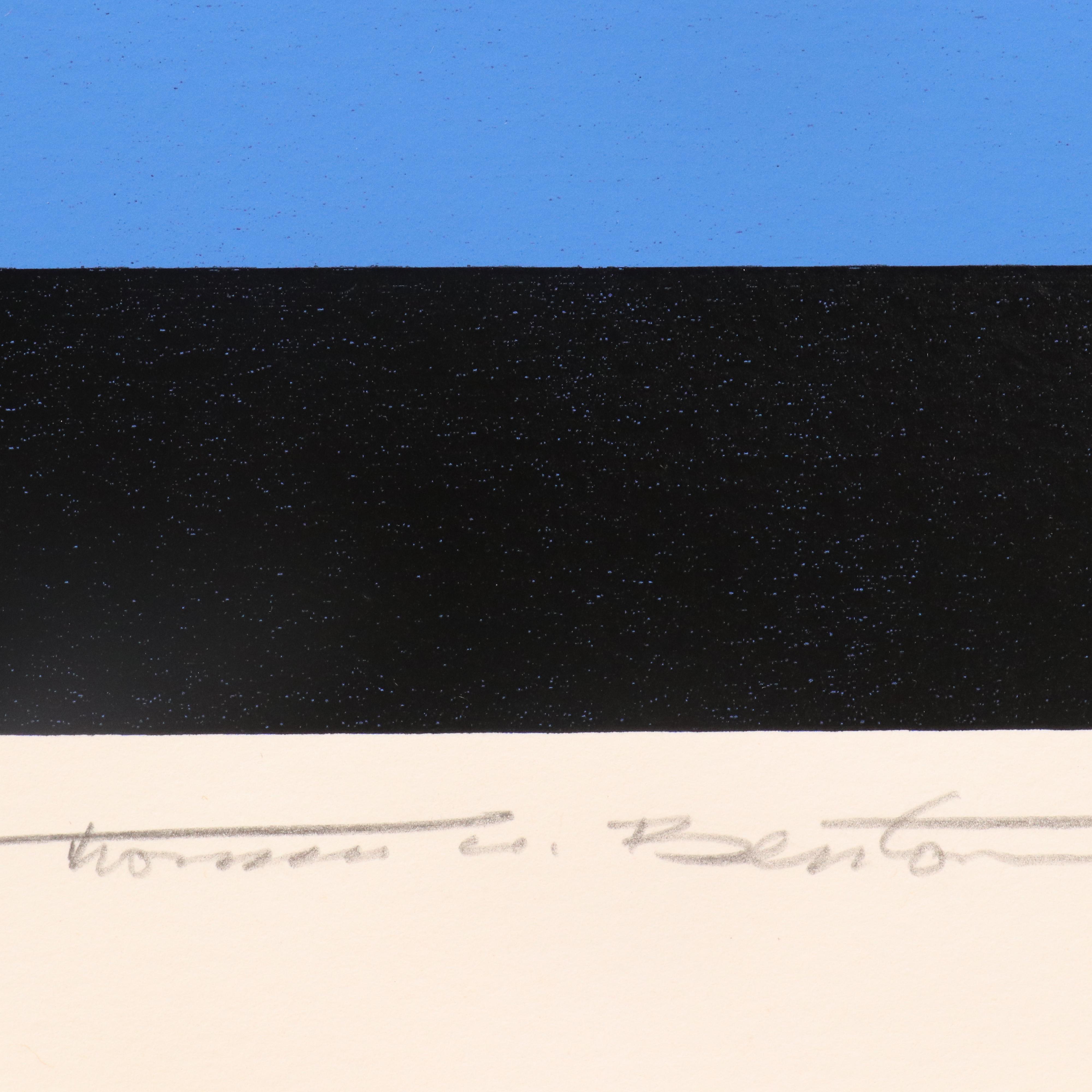 Thomas Whelan Benton Abstract Serigraph "Earthline Red," 1981