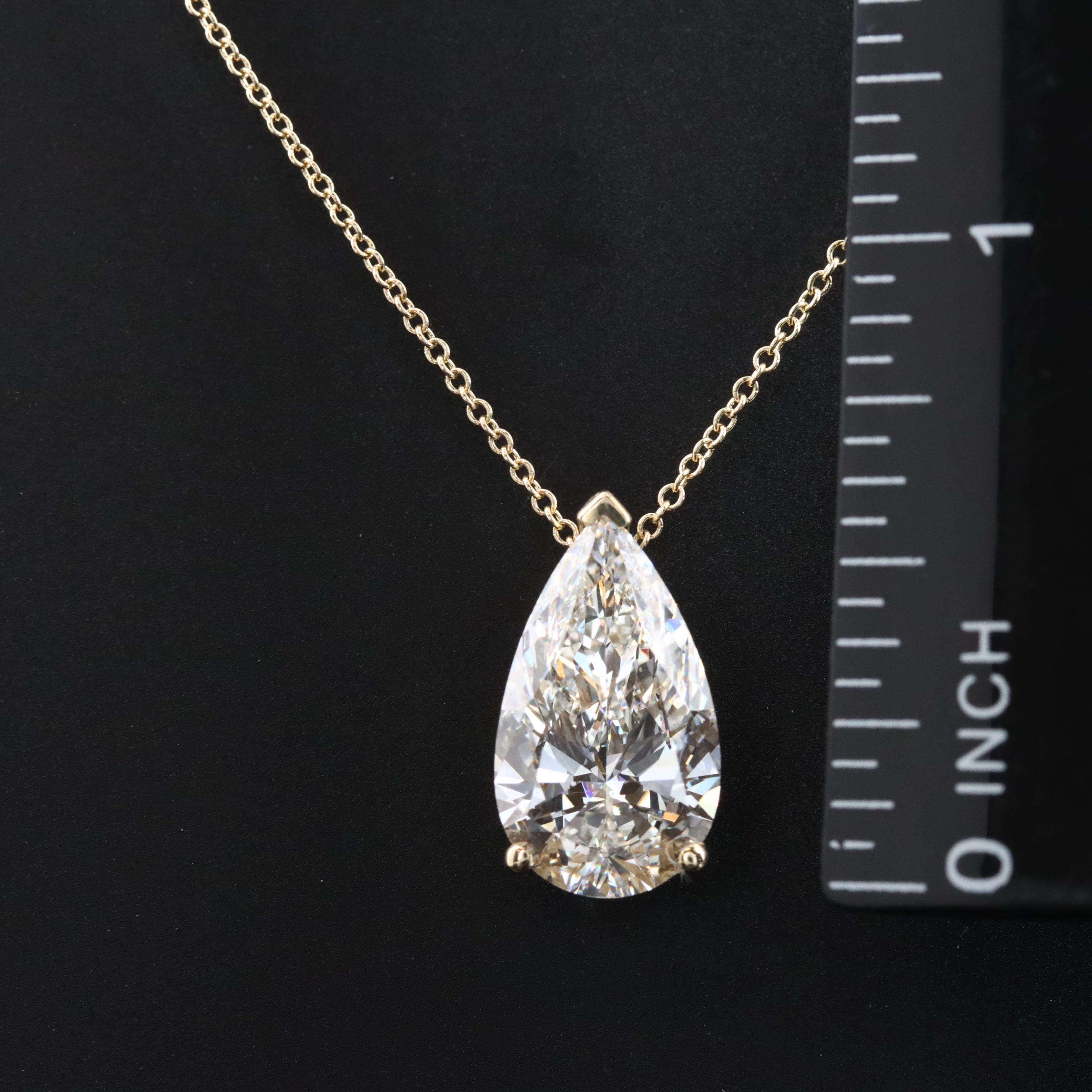 14K 4.51 CT Lab Grown Diamond Pendant Necklace with IGI Report