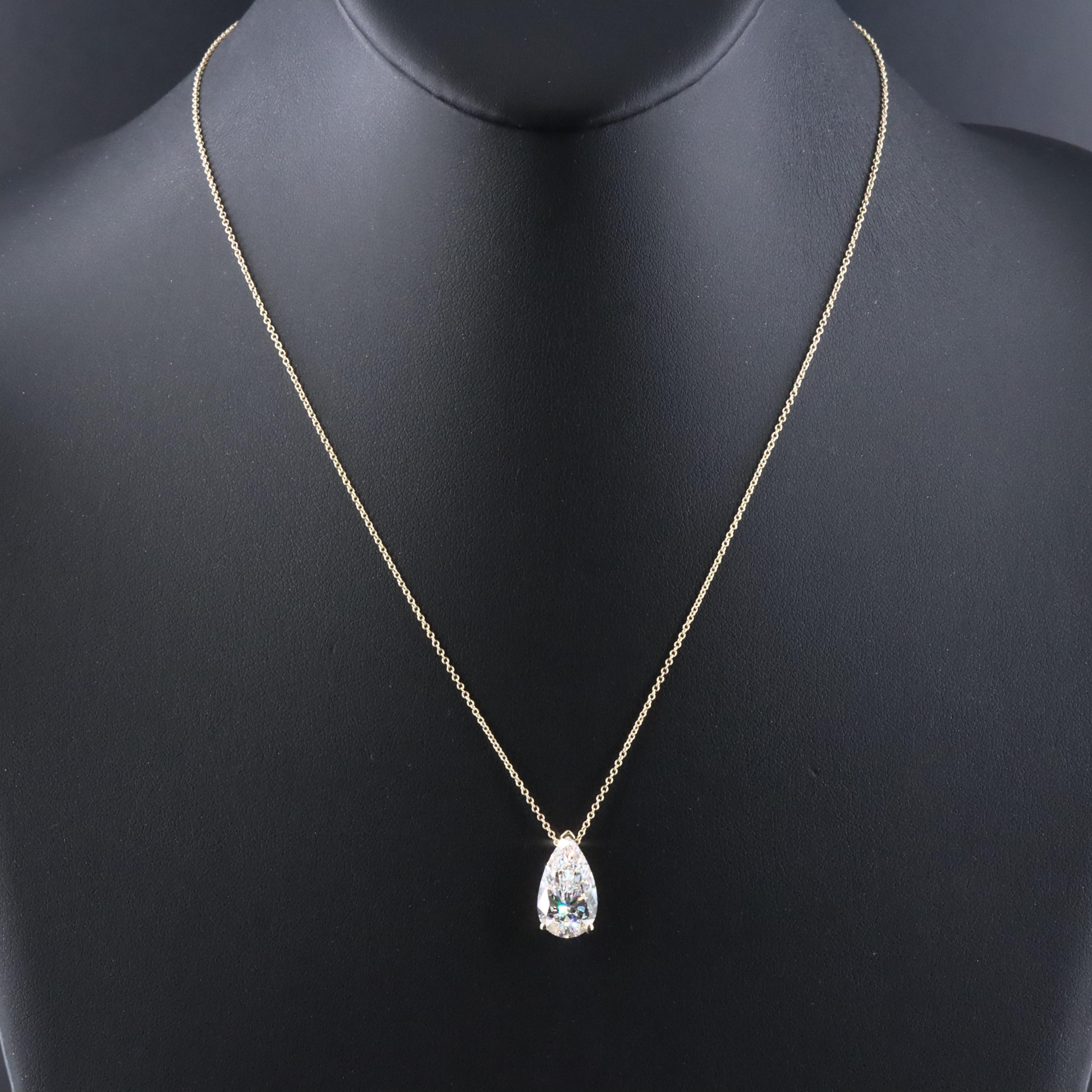 14K 4.51 CT Lab Grown Diamond Pendant Necklace with IGI Report