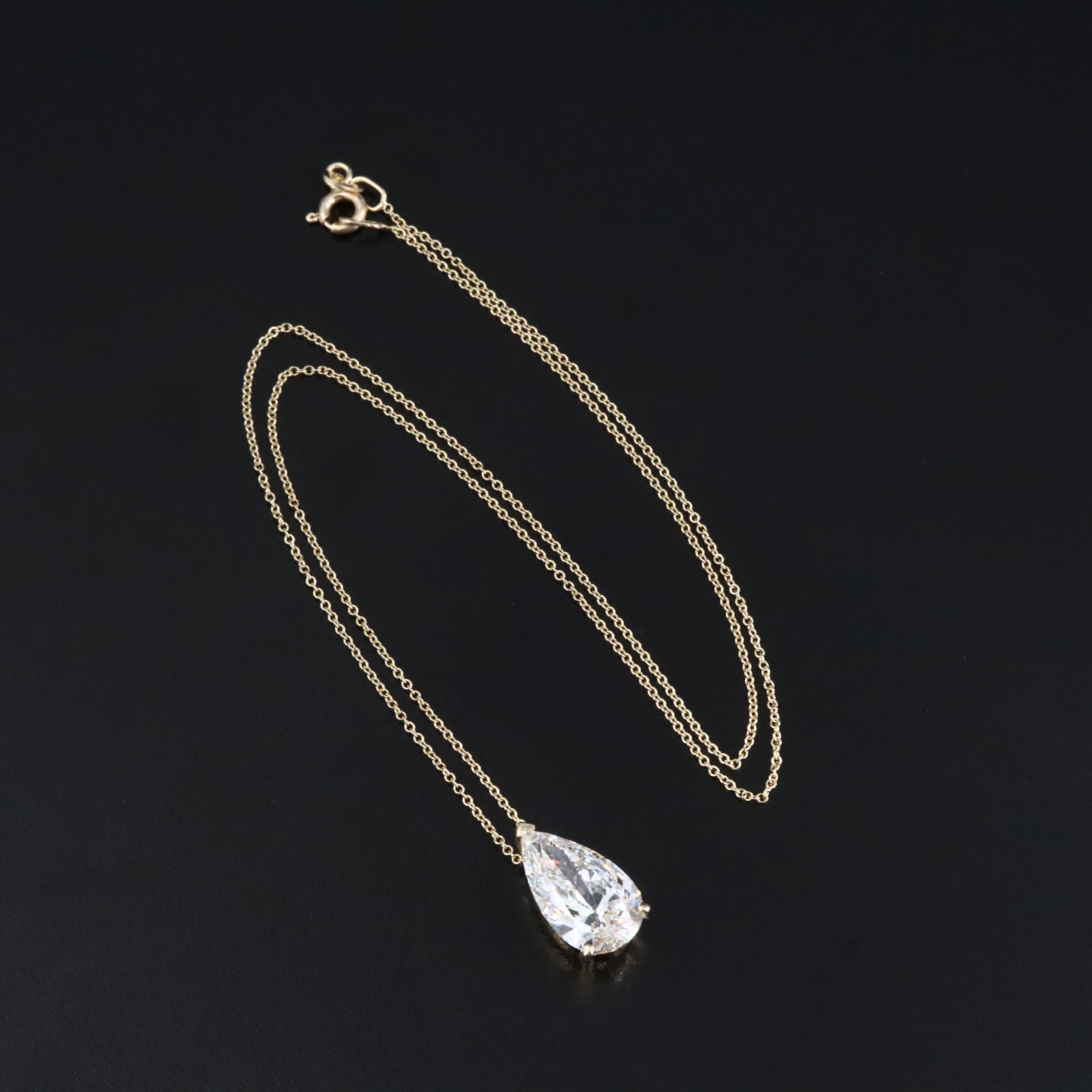 14K 4.51 CT Lab Grown Diamond Pendant Necklace with IGI Report