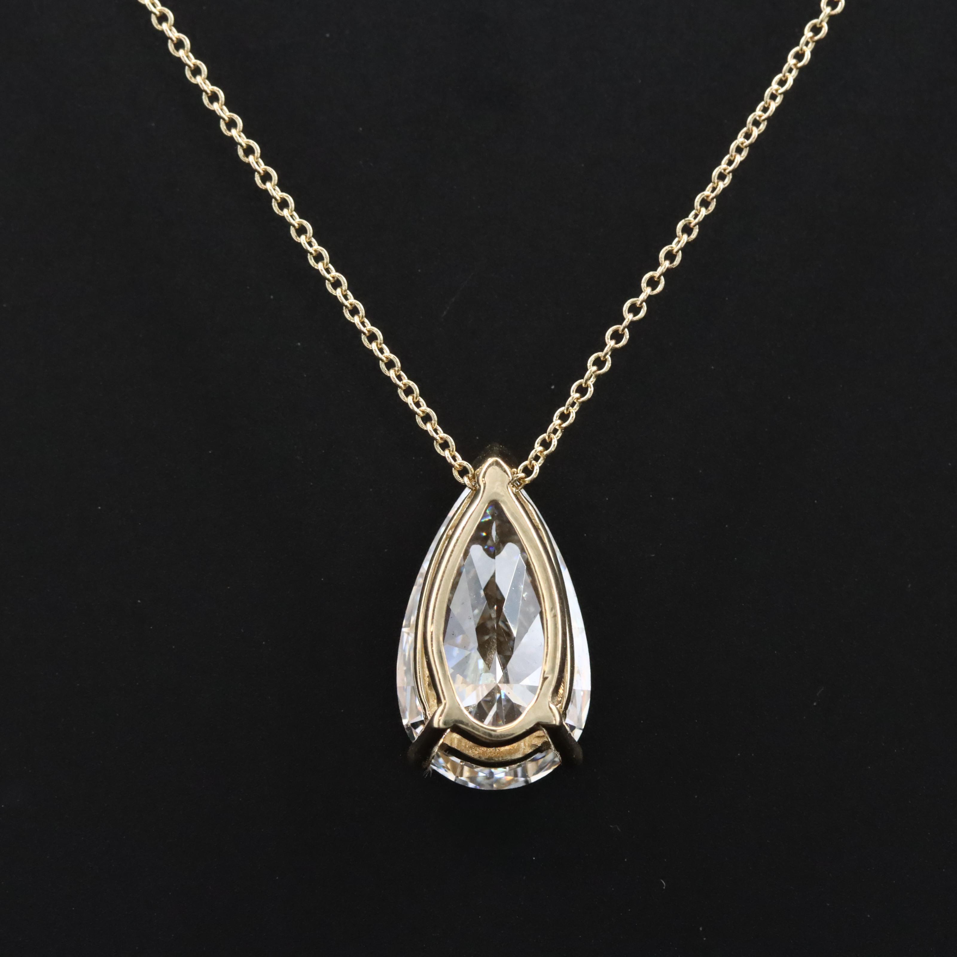 14K 4.51 CT Lab Grown Diamond Pendant Necklace with IGI Report