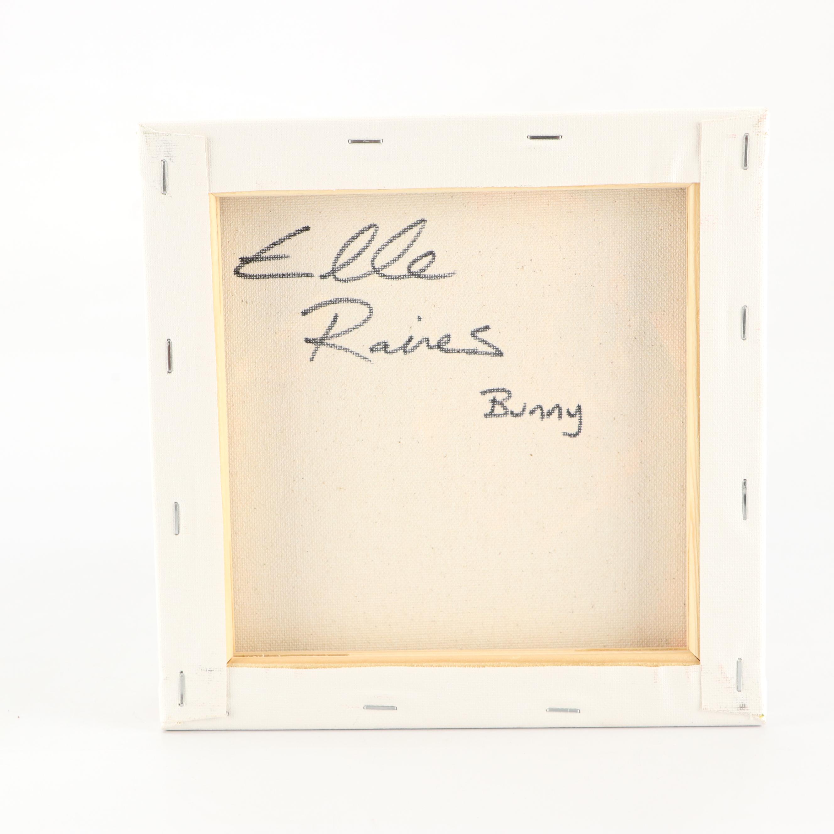 Elle Raines Stylized Acrylic Painting "Bunny," 21st Century