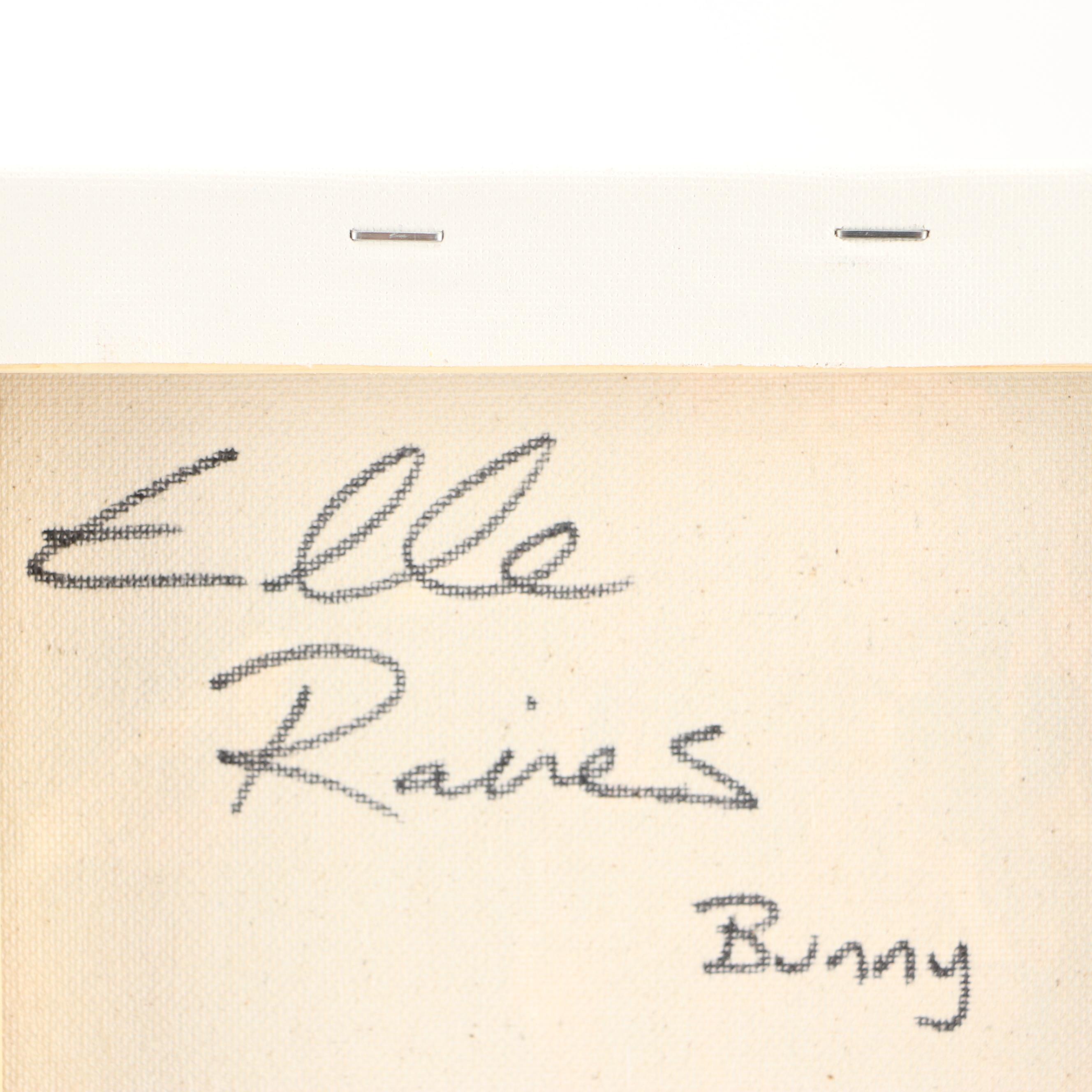 Elle Raines Stylized Acrylic Painting "Bunny," 21st Century