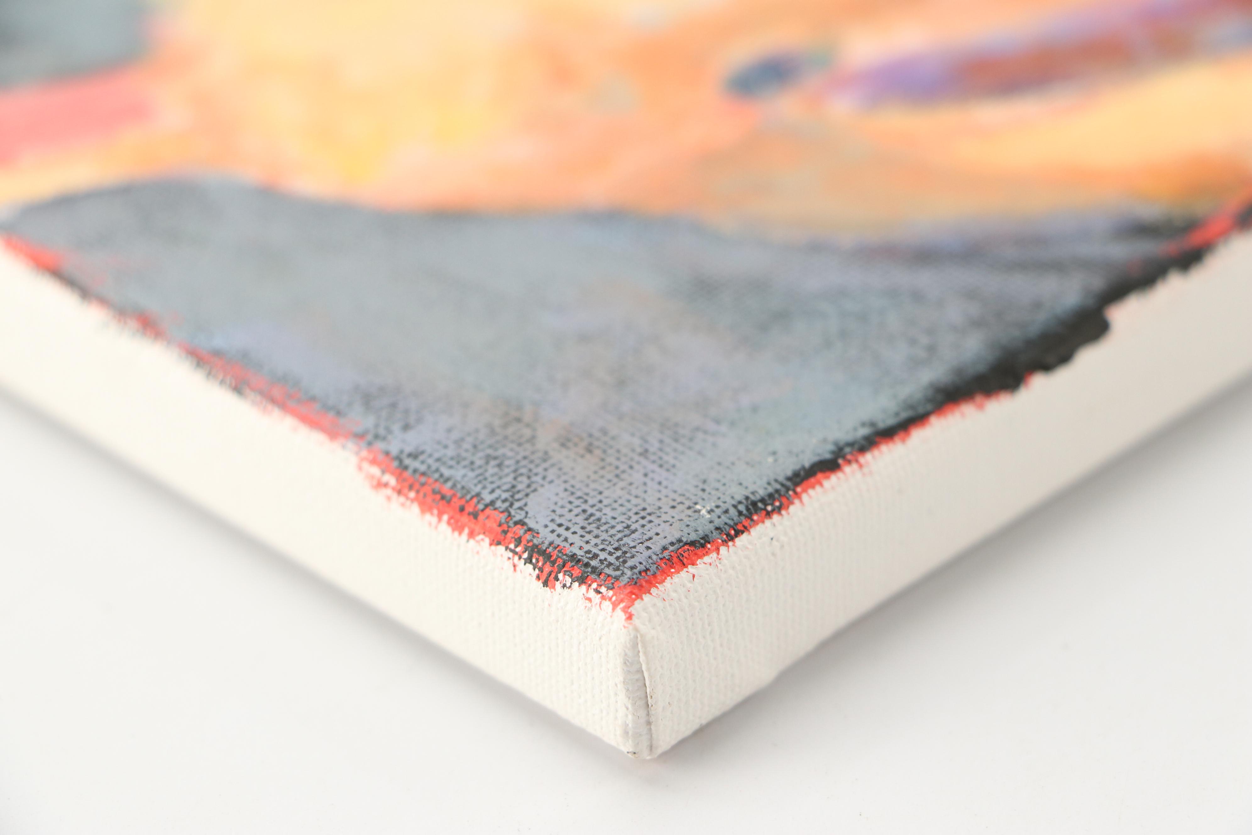 Elle Raines Stylized Acrylic Painting "Bunny," 21st Century