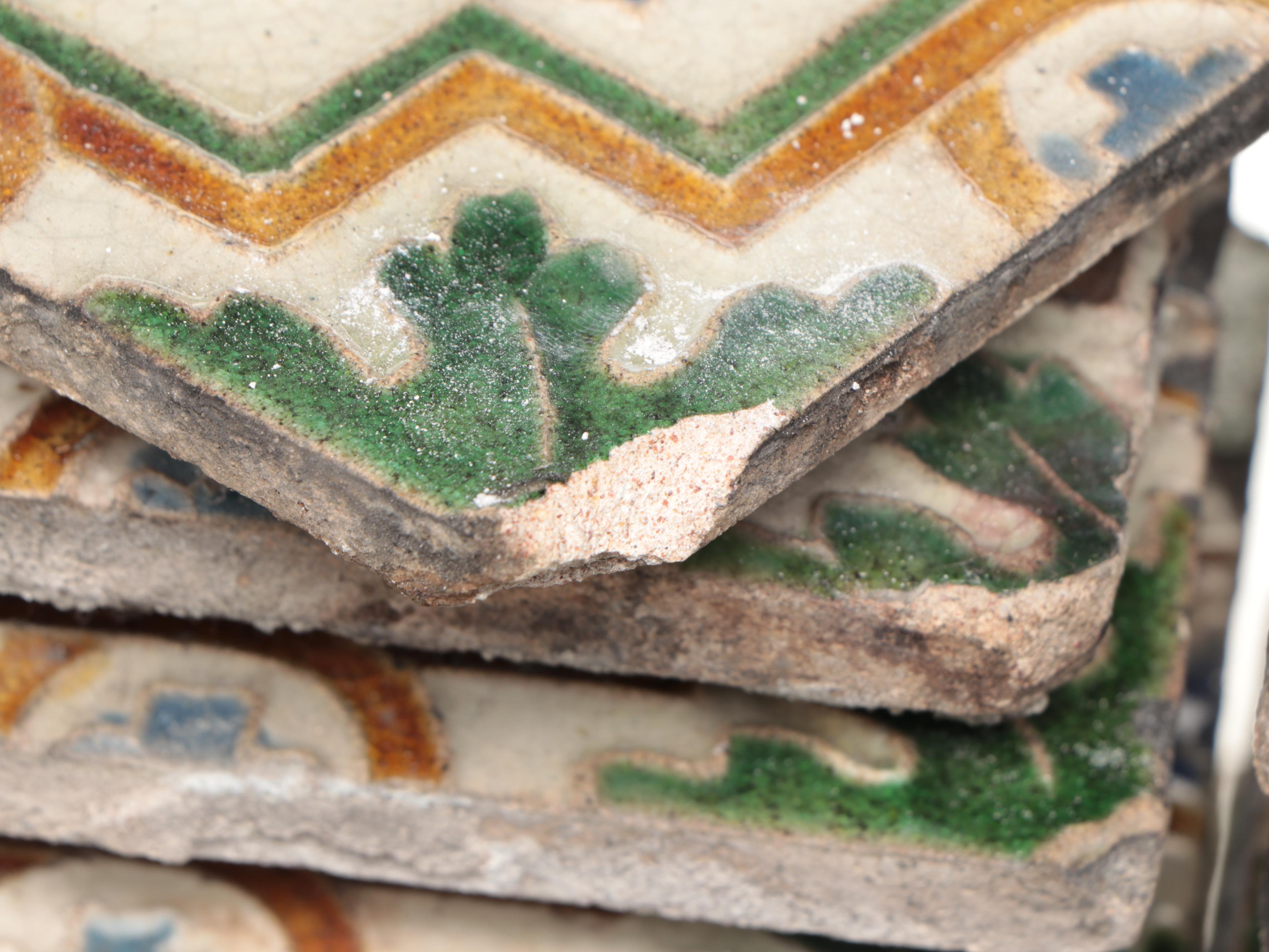 Mediterranean Style Polychrome Delftware Tiles