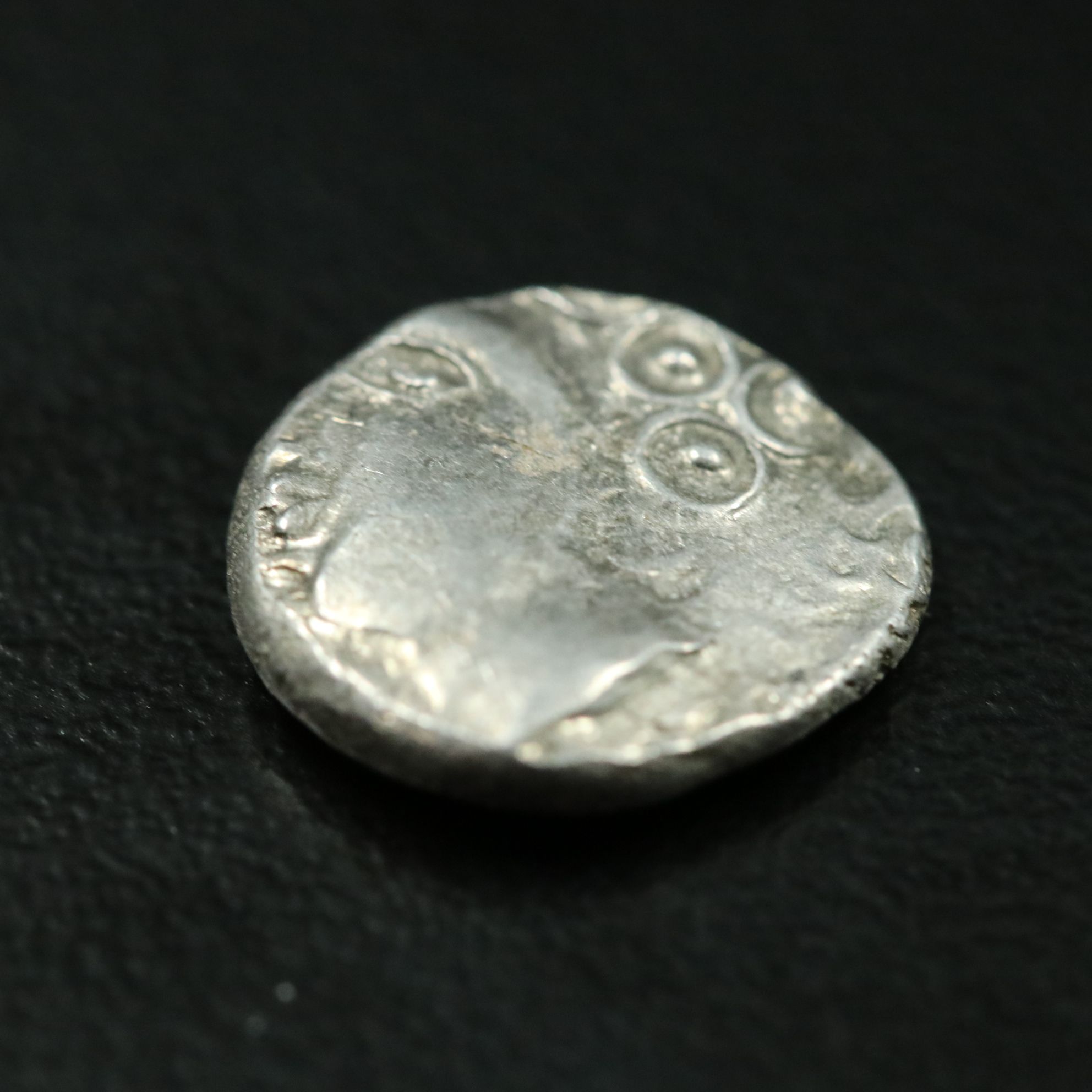 Ancient Celtic Gaul AR Quinarius Coin of Sequani Tribe, ca. 50 B.C.