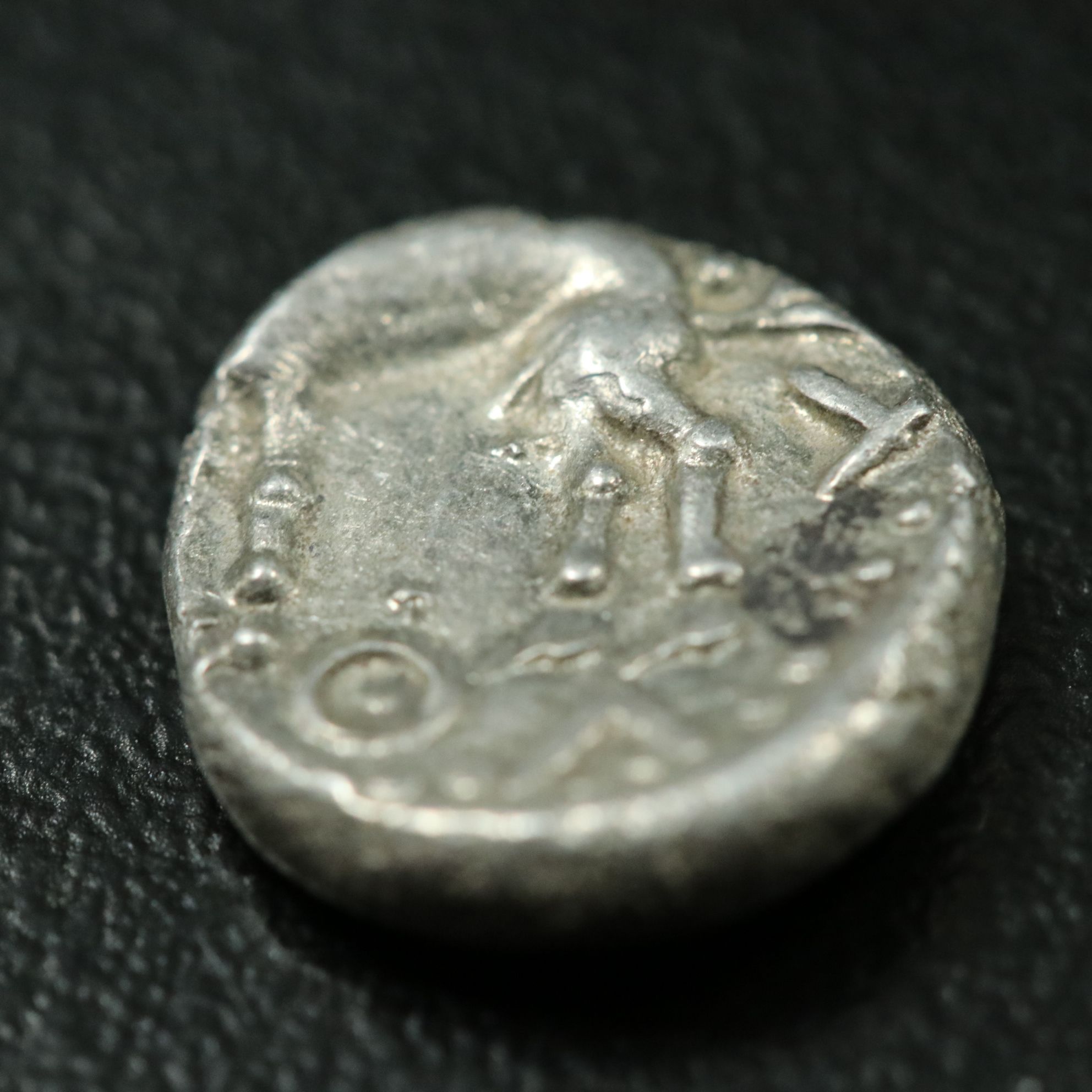 Ancient Celtic Gaul AR Quinarius Coin of Sequani Tribe, ca. 50 B.C.