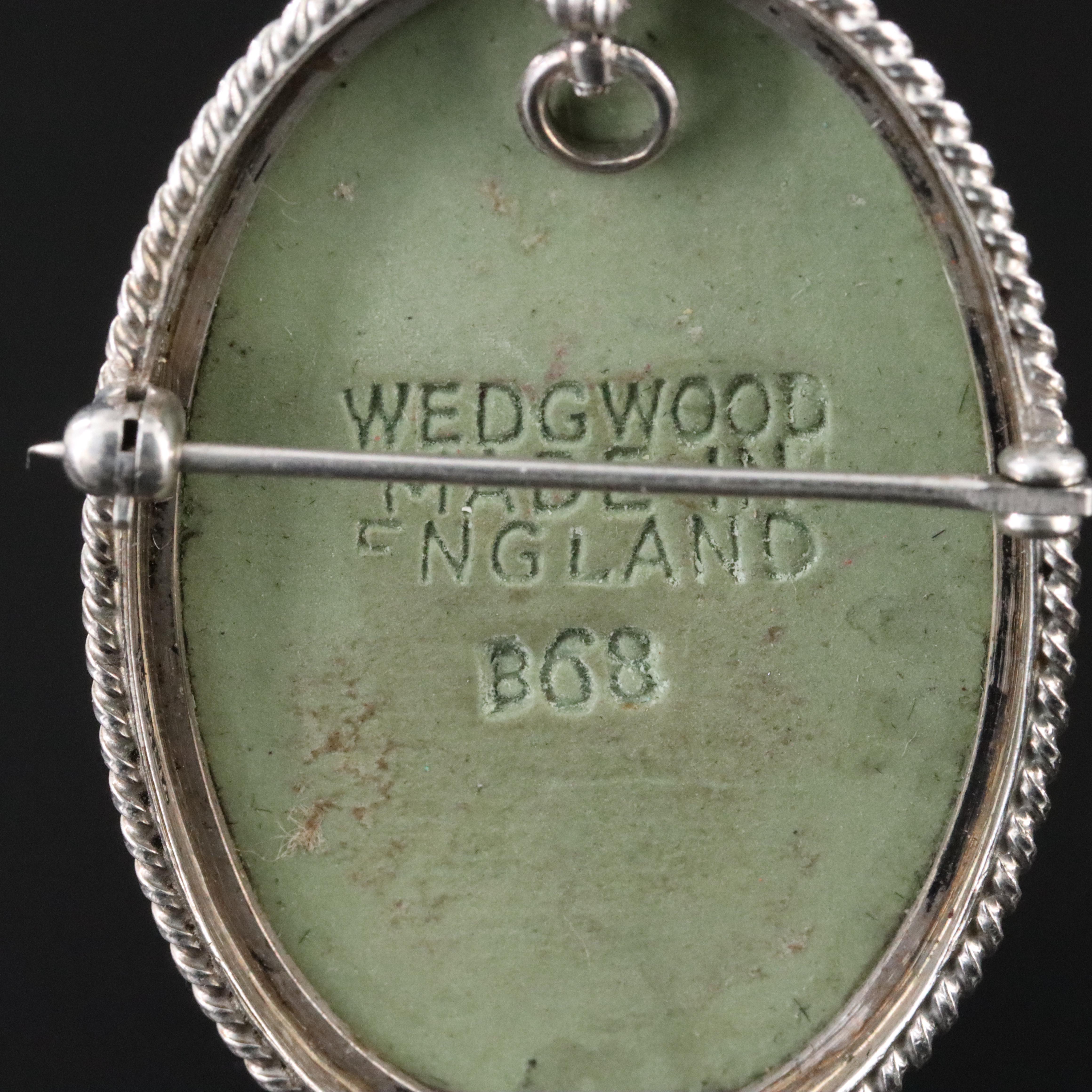 Wedgwood Sterling Jasperware Greco-Roman Themed Brooches