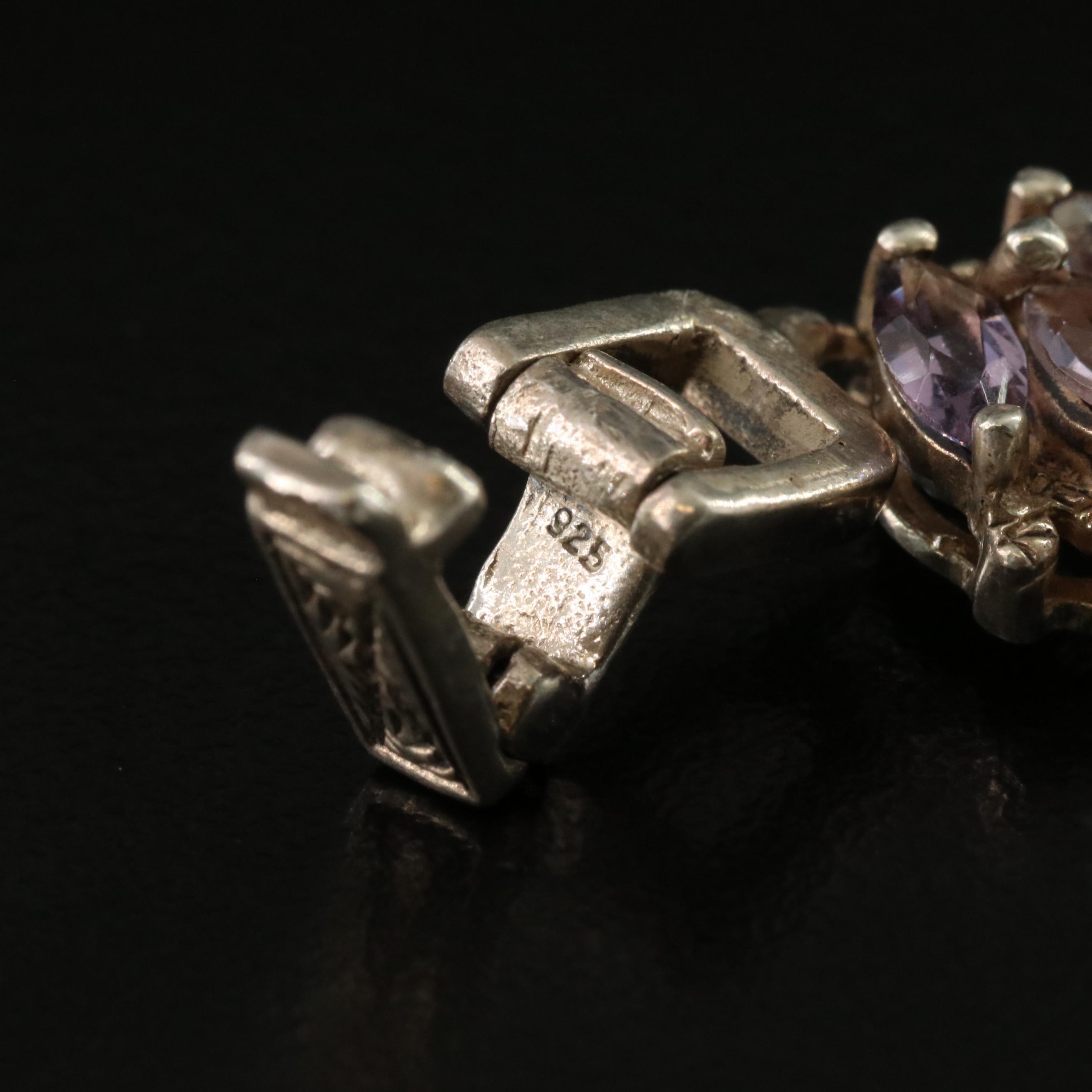 Sterling Lavender Glass Necklace