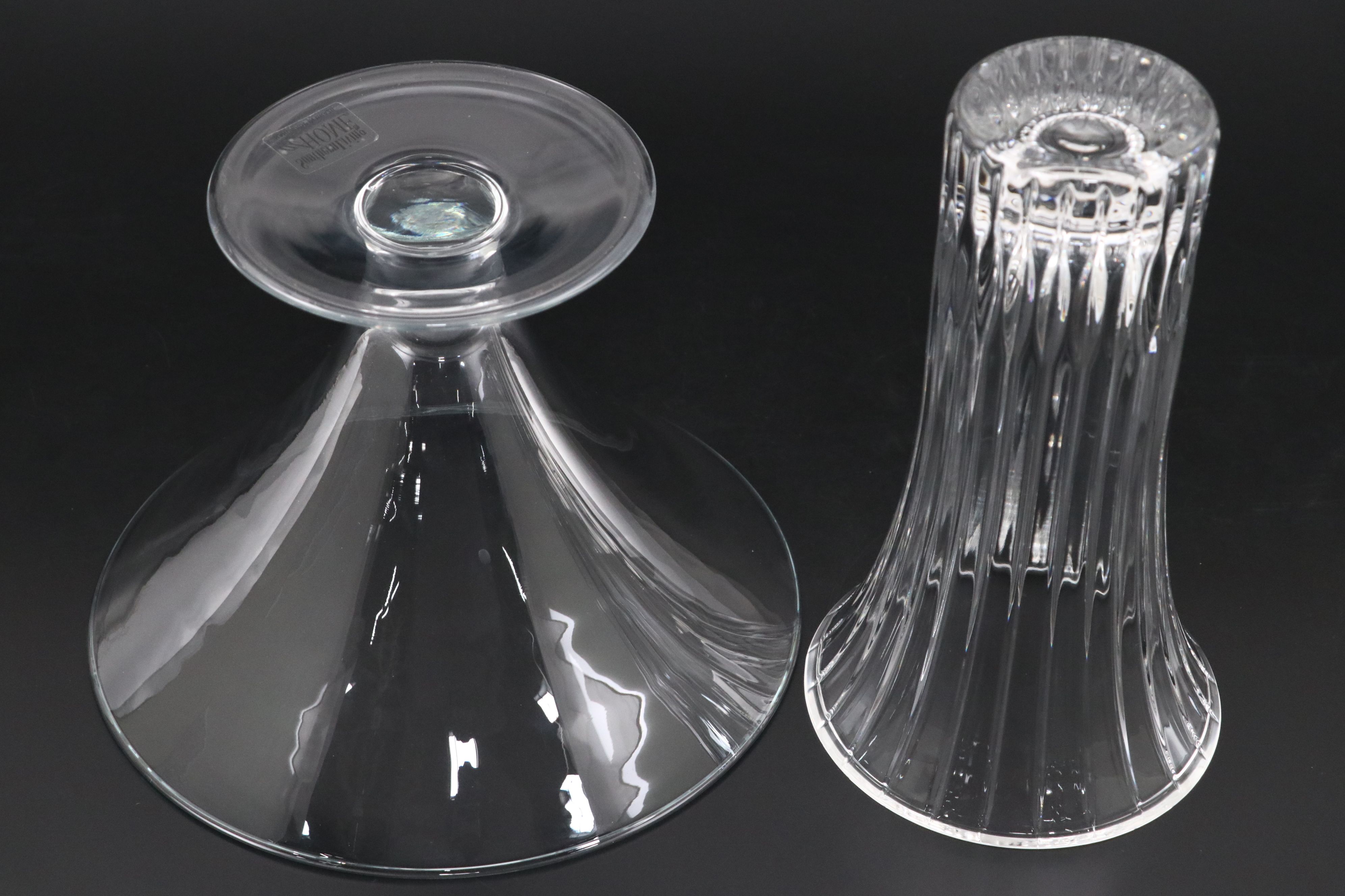 Crystal Ribbed Vase with Southern Living Glass Footed Bowl