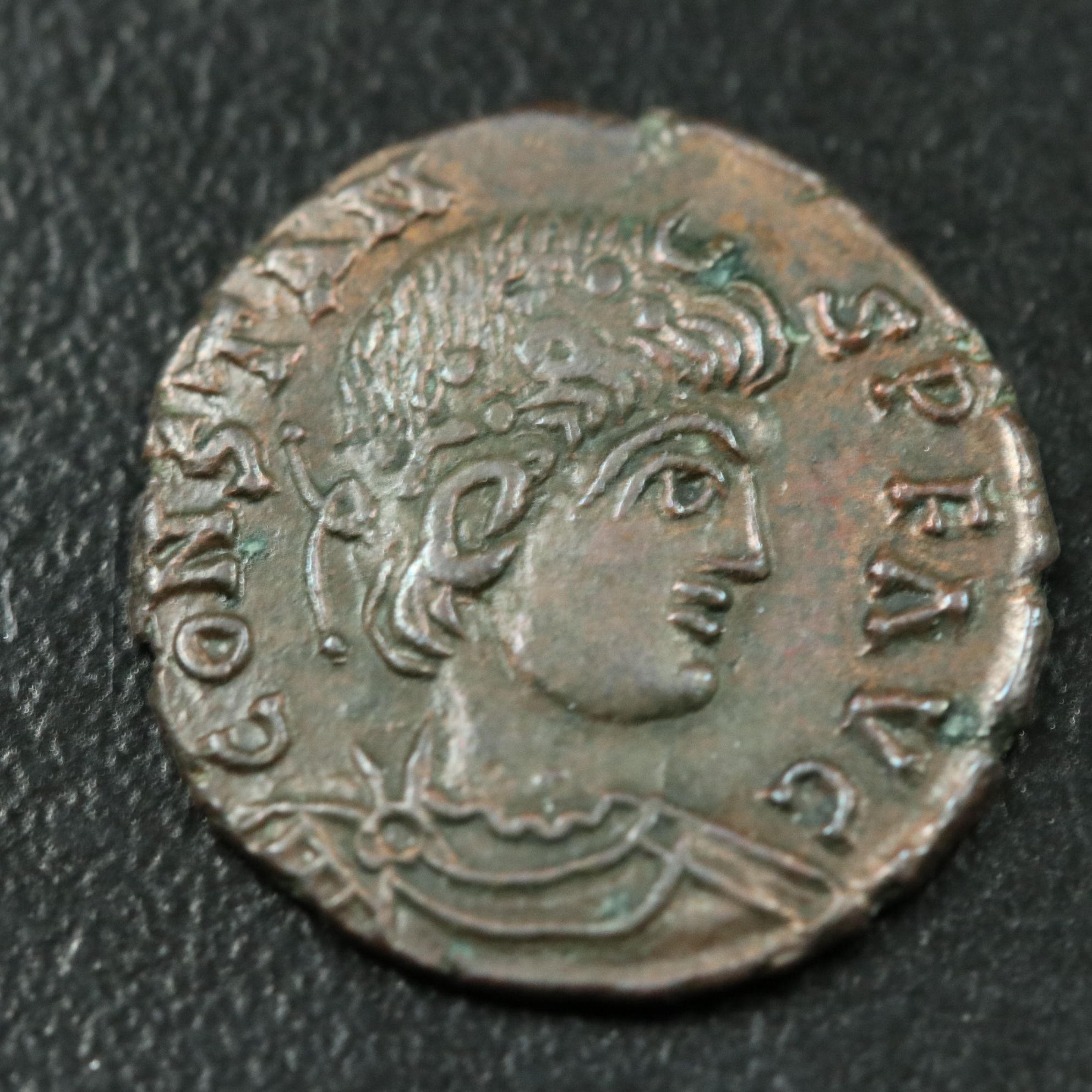 Ancient Roman Imperial Æ4 Coin of Constans, ca. 346 A.D.