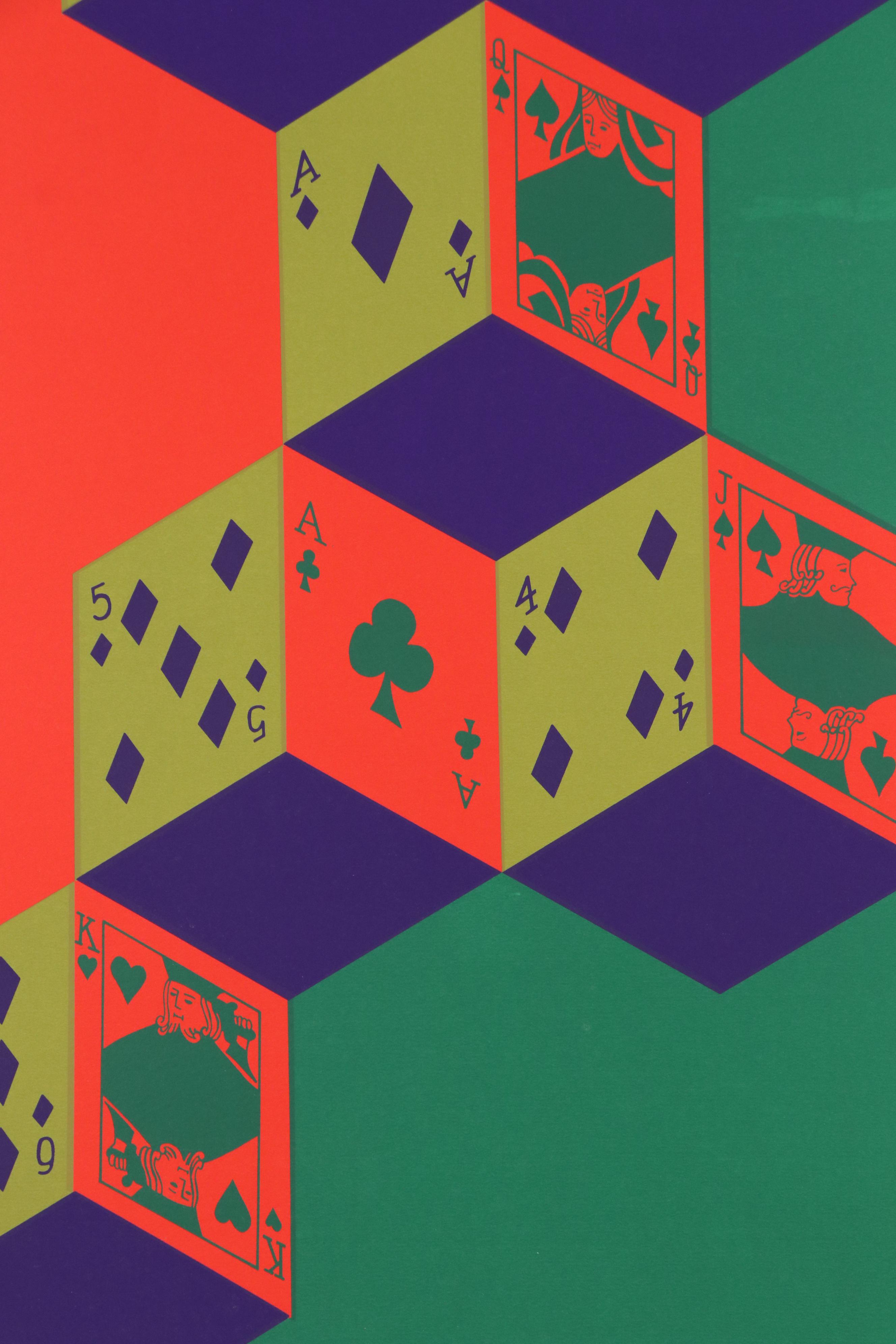 Elijah Shaw Op Art Serigraph "America," Circa 1974