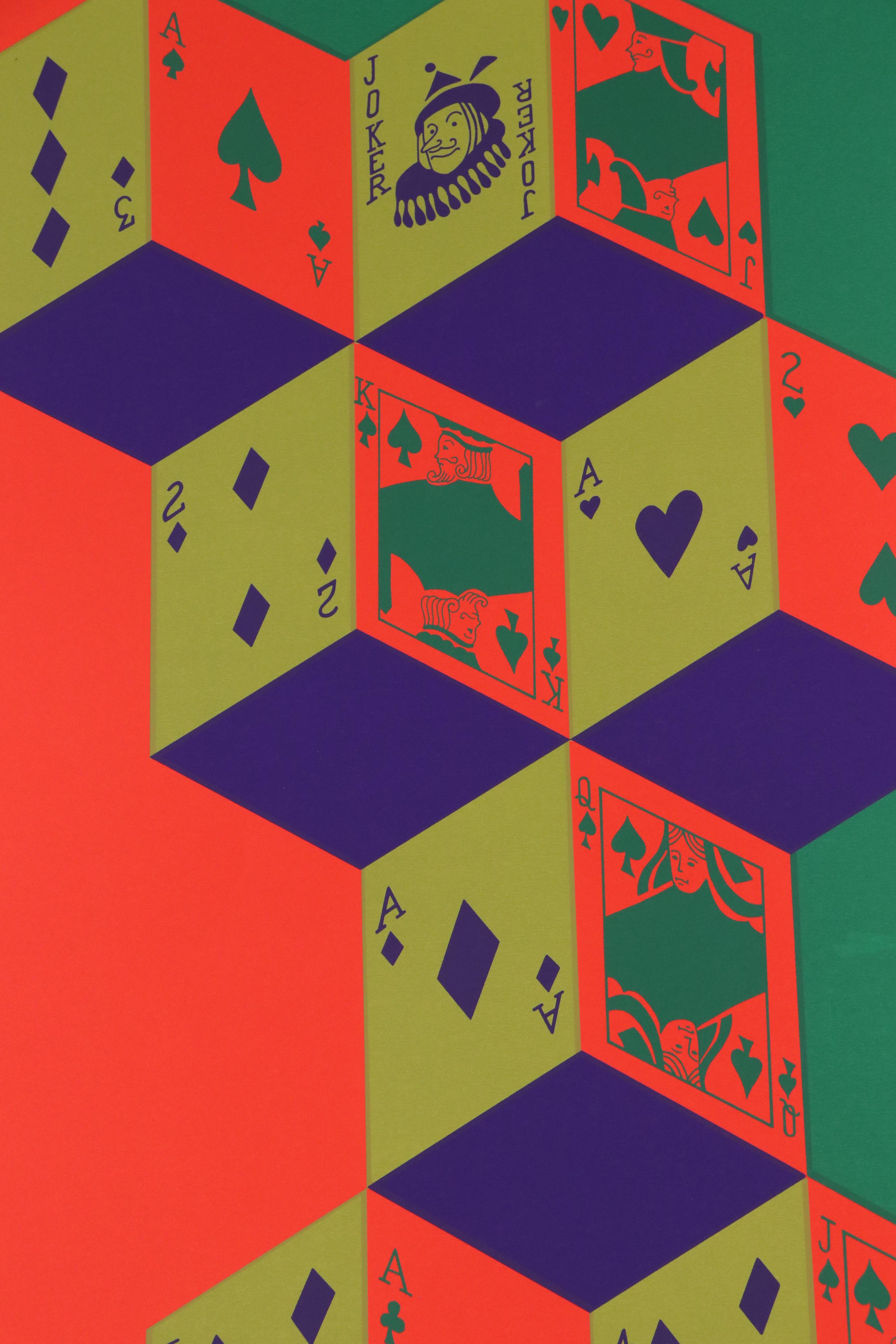 Elijah Shaw Op Art Serigraph "America," Circa 1974