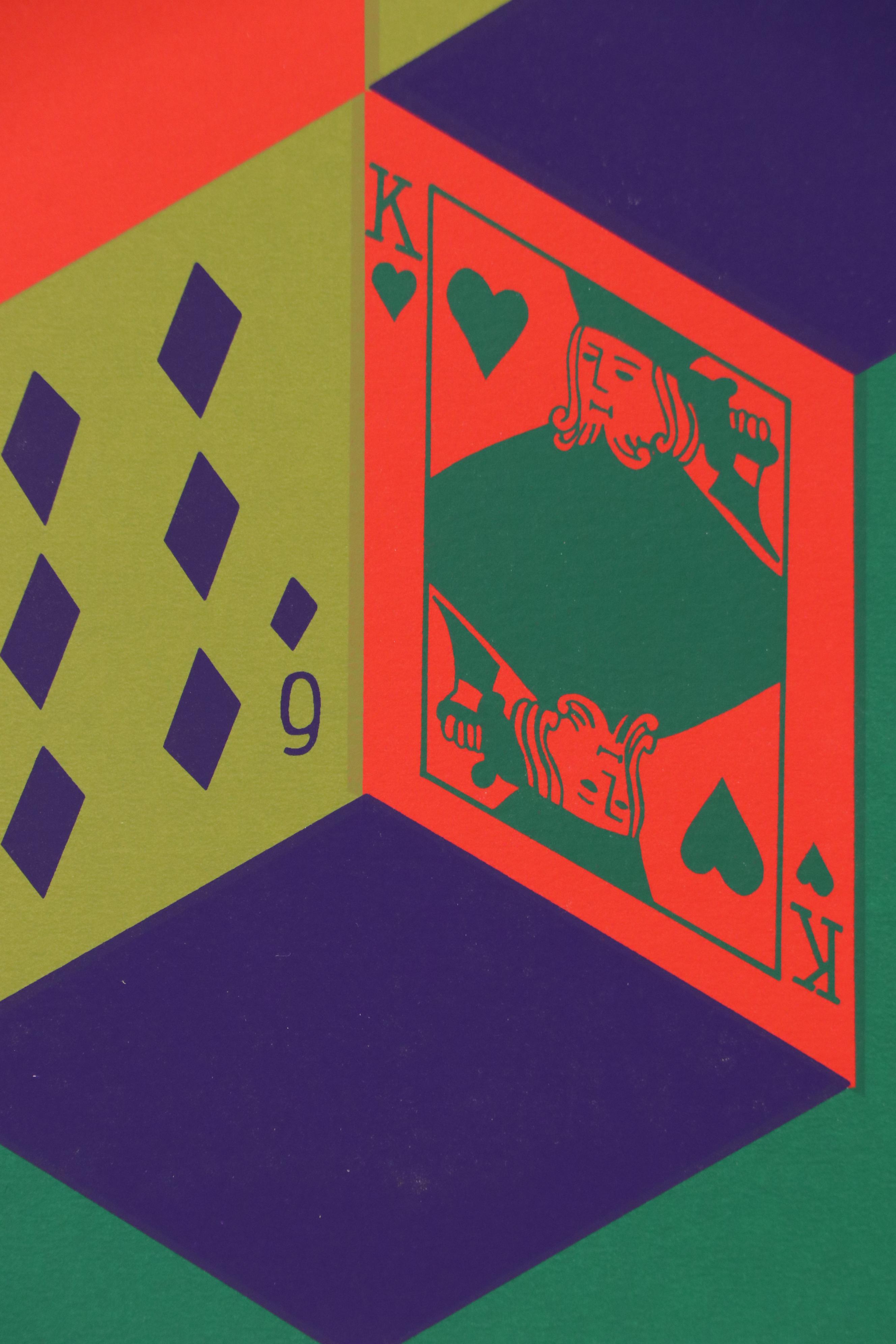 Elijah Shaw Op Art Serigraph "America," Circa 1974