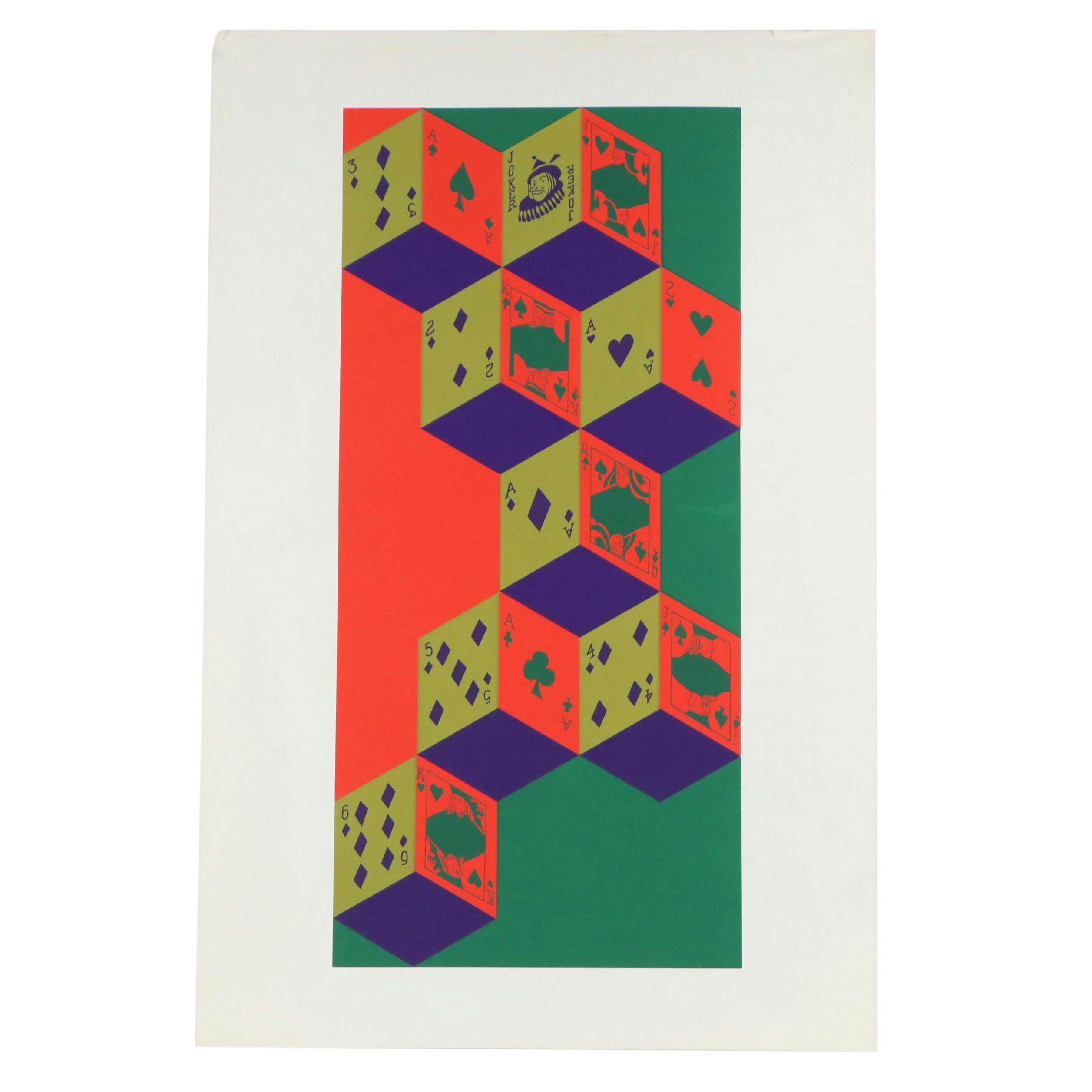 Elijah Shaw Op Art Serigraph "America," Circa 1974