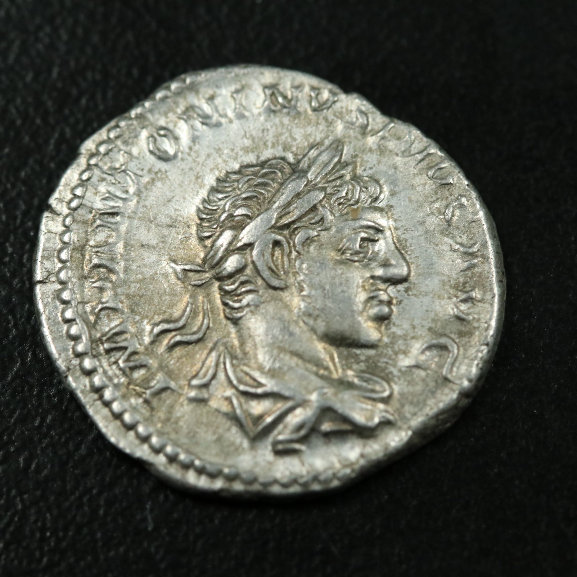 Ancient Roman Imperial AR Denarius Coin of Elagabalus, ca. 220 A.D.