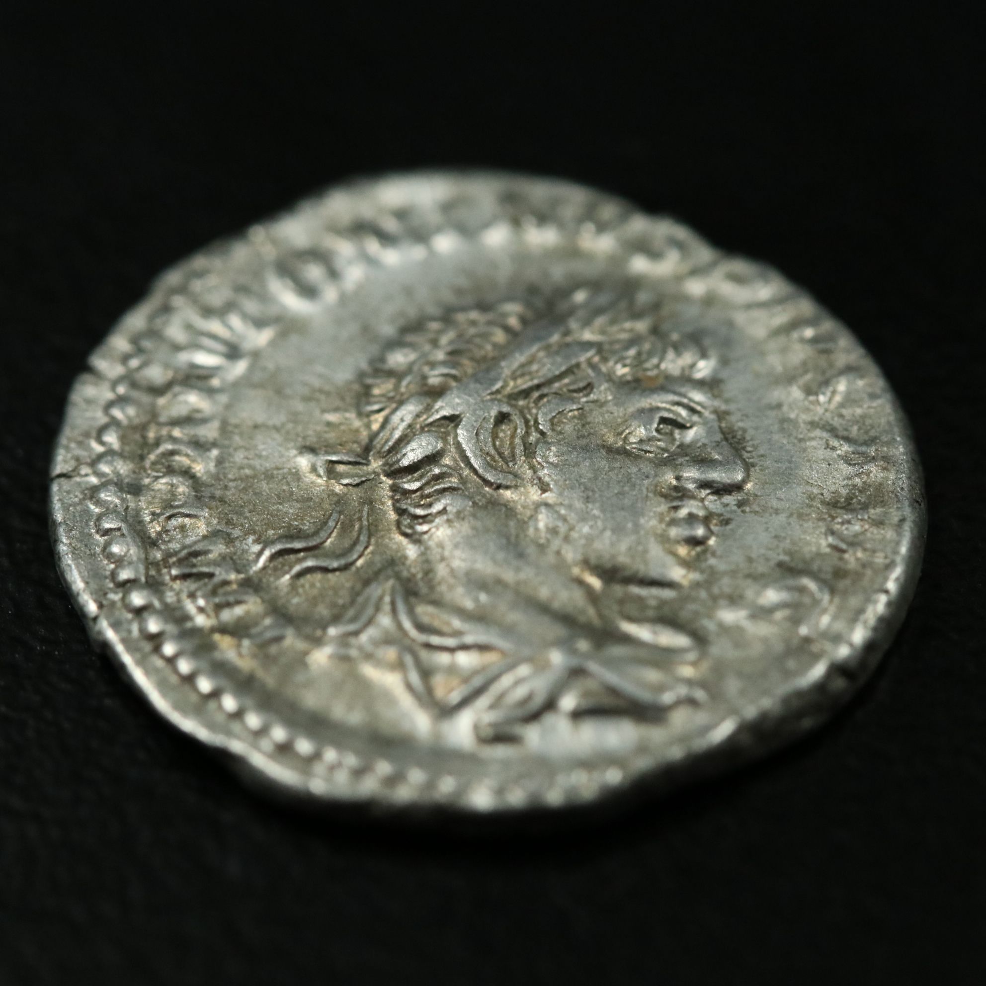 Ancient Roman Imperial AR Denarius Coin of Elagabalus, ca. 220 A.D.