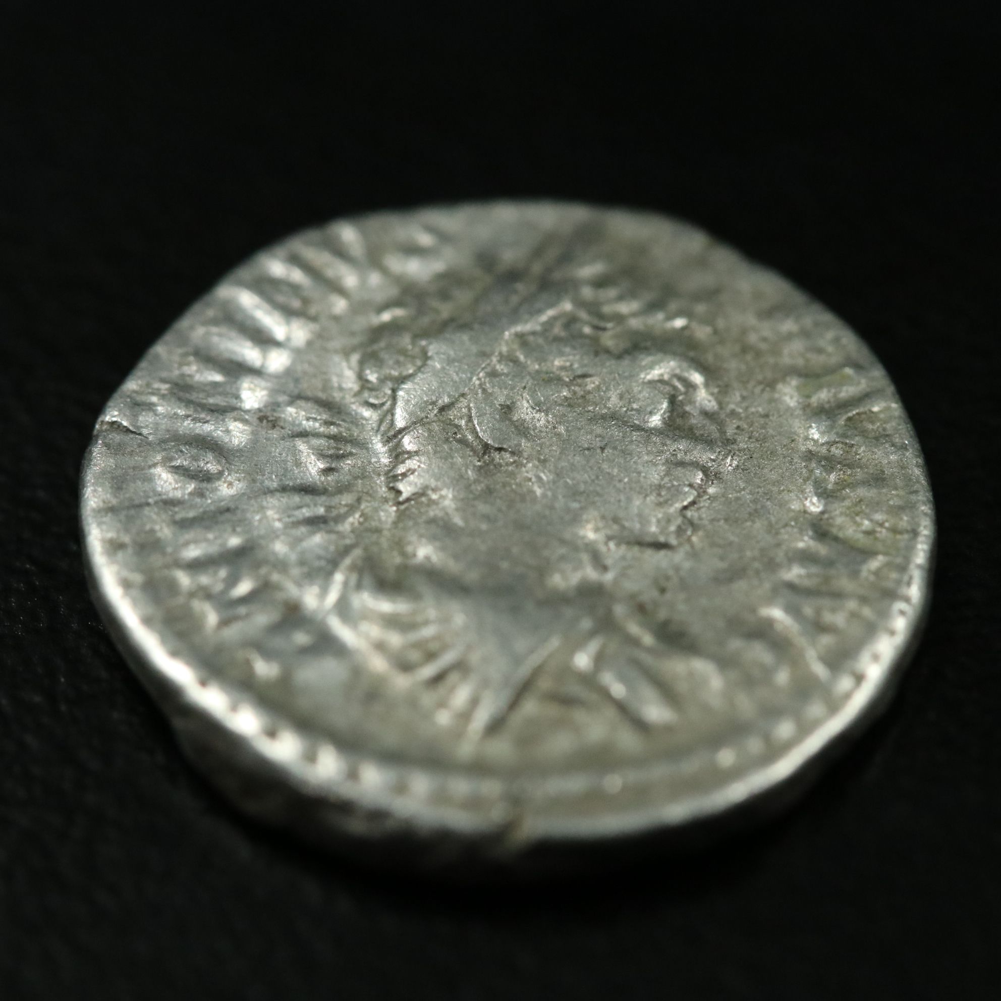 Ancient Roman Imperial AR Denarius Coin of Caracalla, ca. 206 A.D.