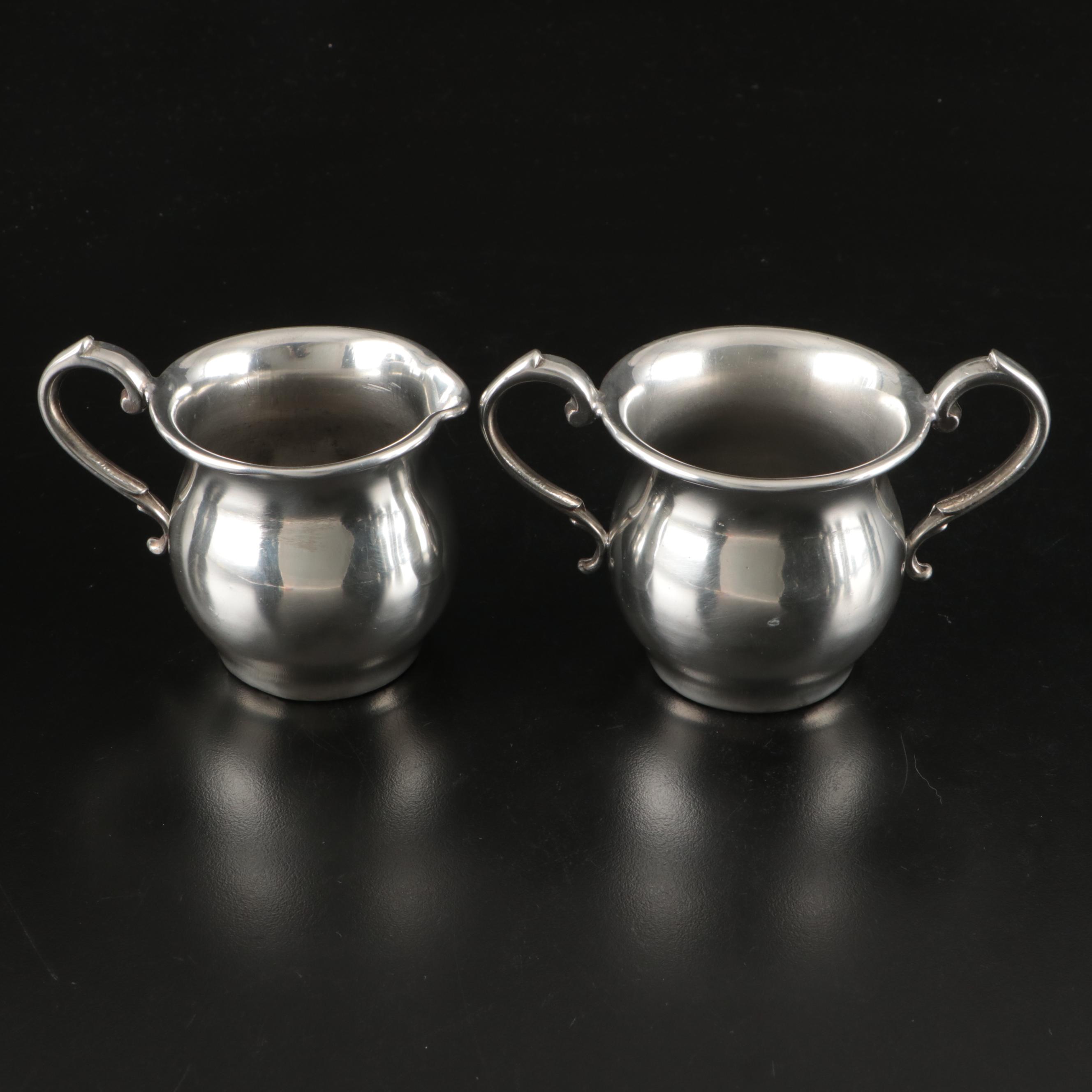 Art Deco Style Coffee Pots with Other Pewter and Table Accessories