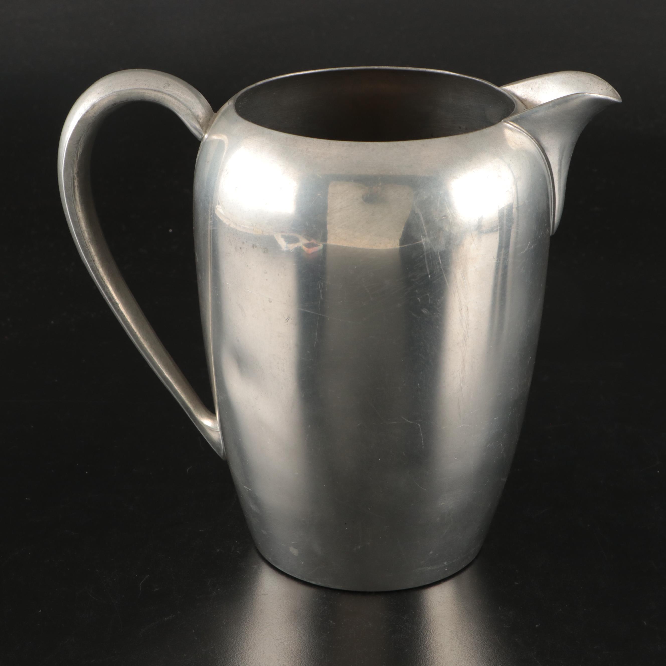 Art Deco Style Coffee Pots with Other Pewter and Table Accessories