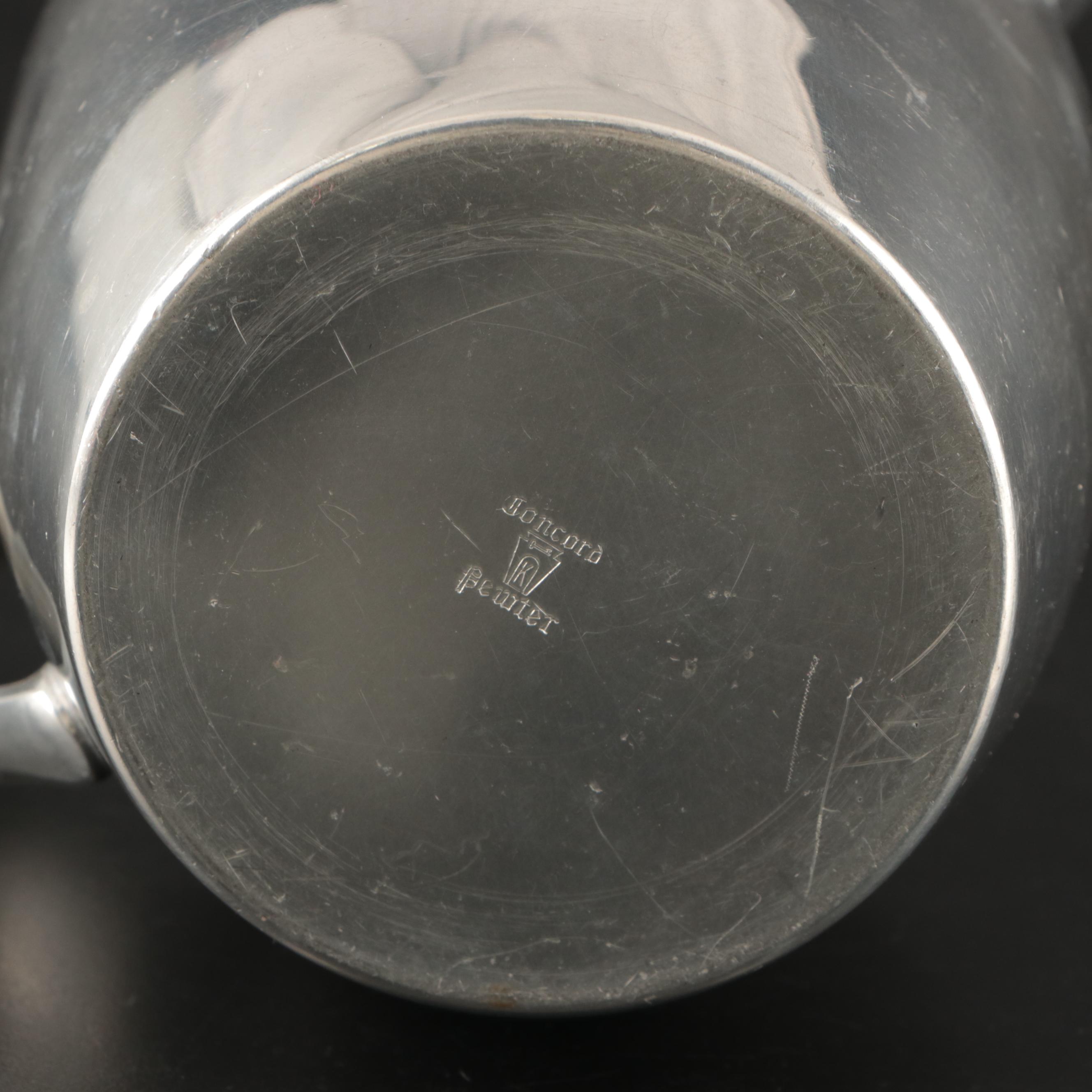 Art Deco Style Coffee Pots with Other Pewter and Table Accessories