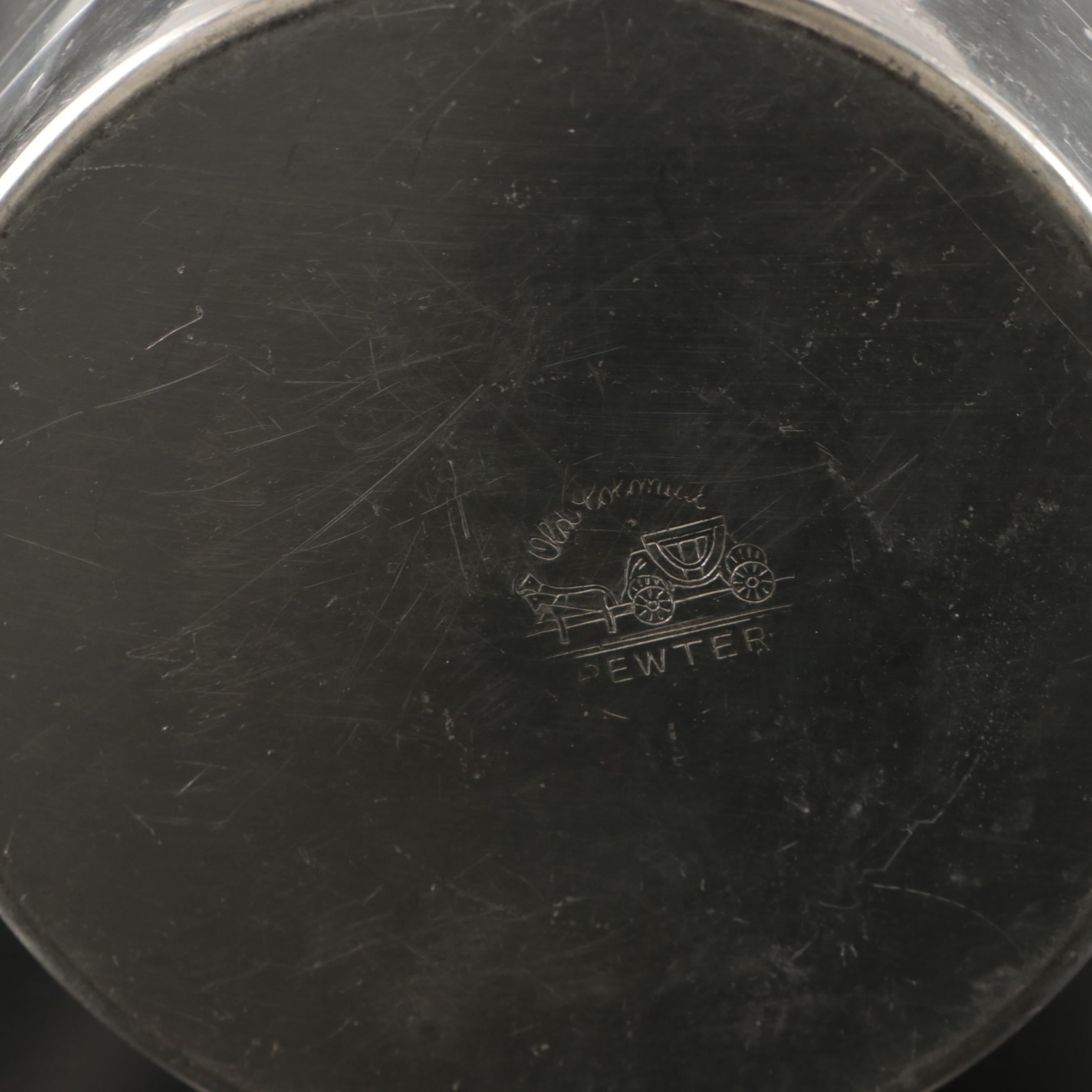 Art Deco Style Coffee Pots with Other Pewter and Table Accessories