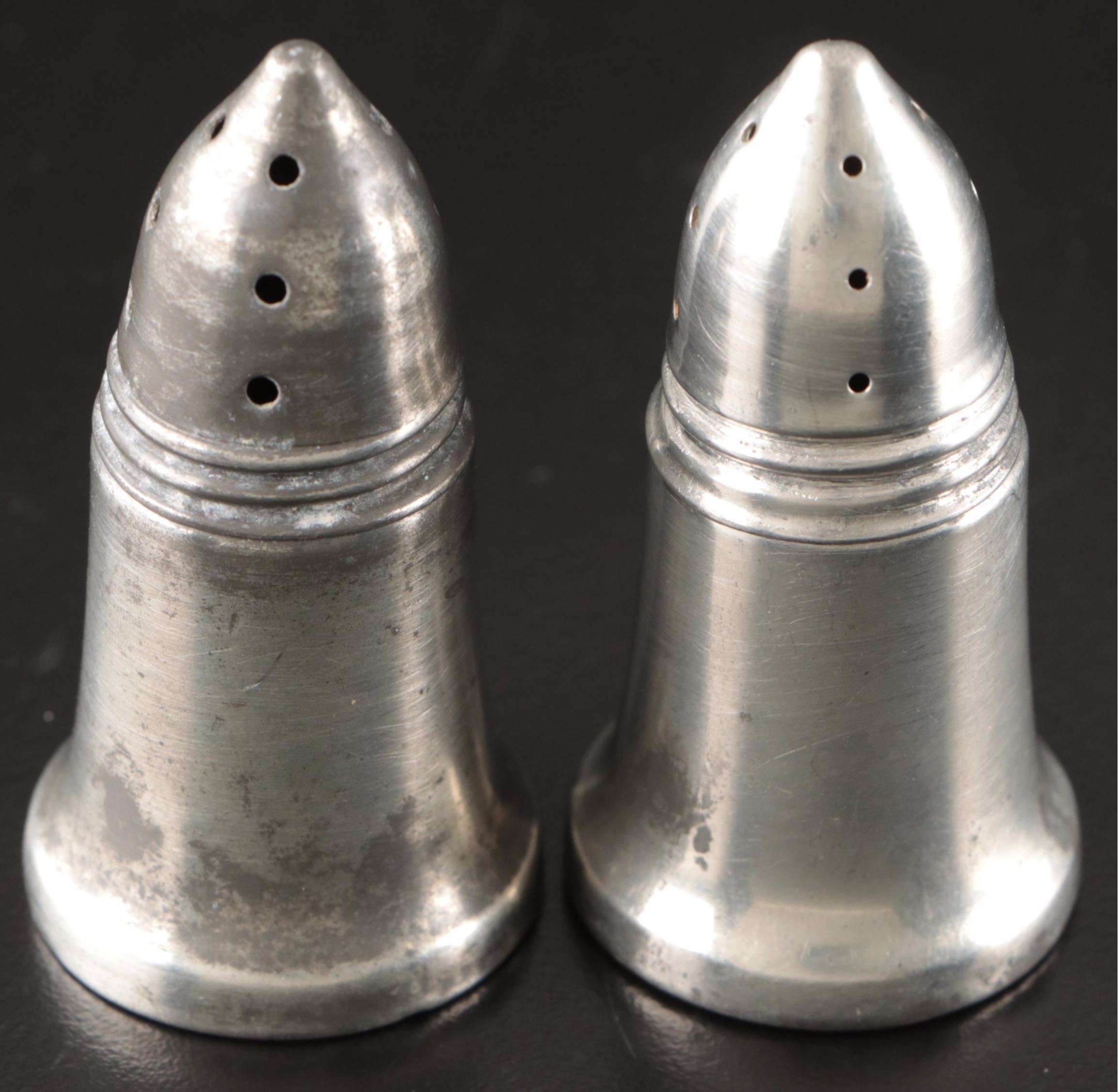 Art Deco Style Coffee Pots with Other Pewter and Table Accessories