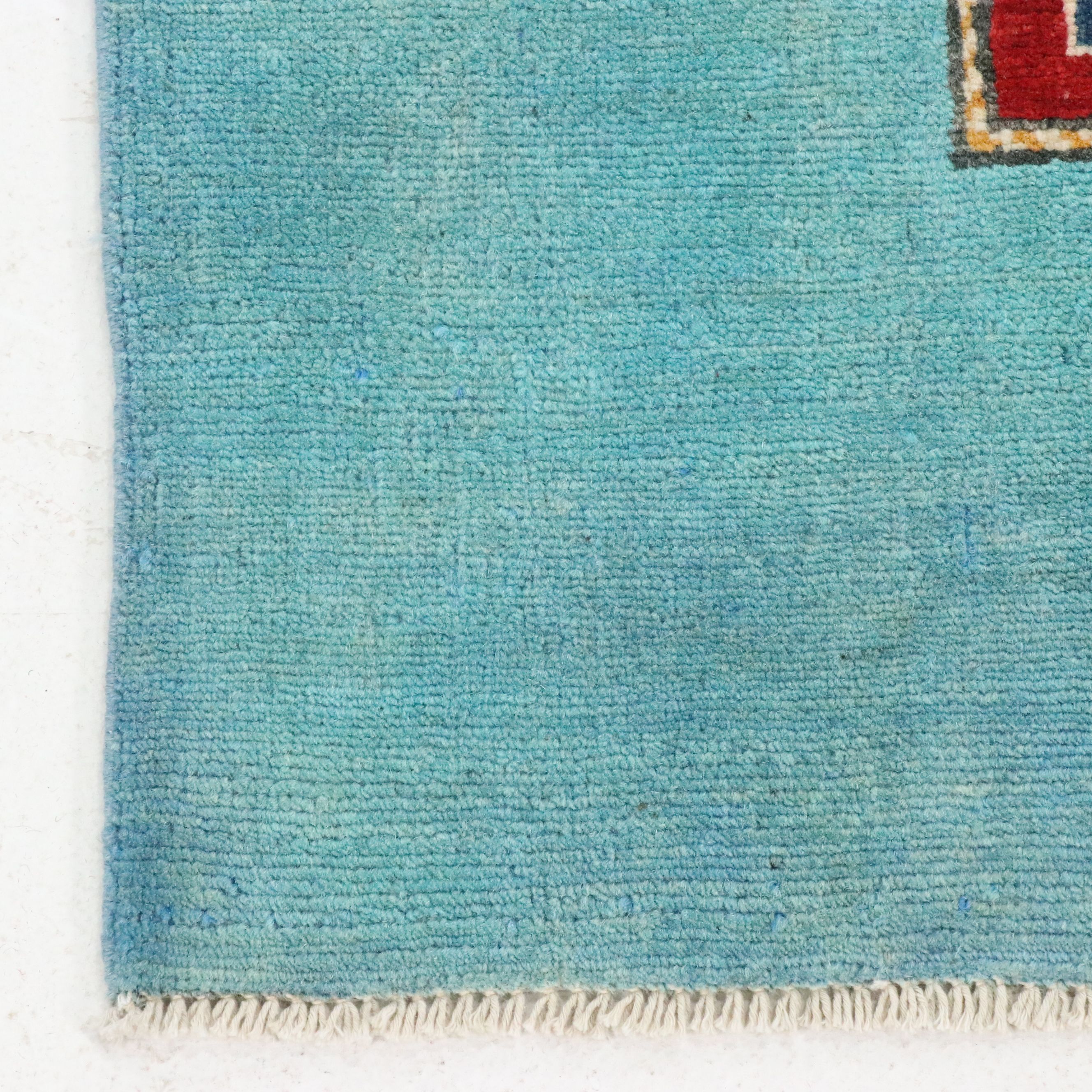 3'10 x 6'4 Hand-Knotted Afghan Kazak Area Rug