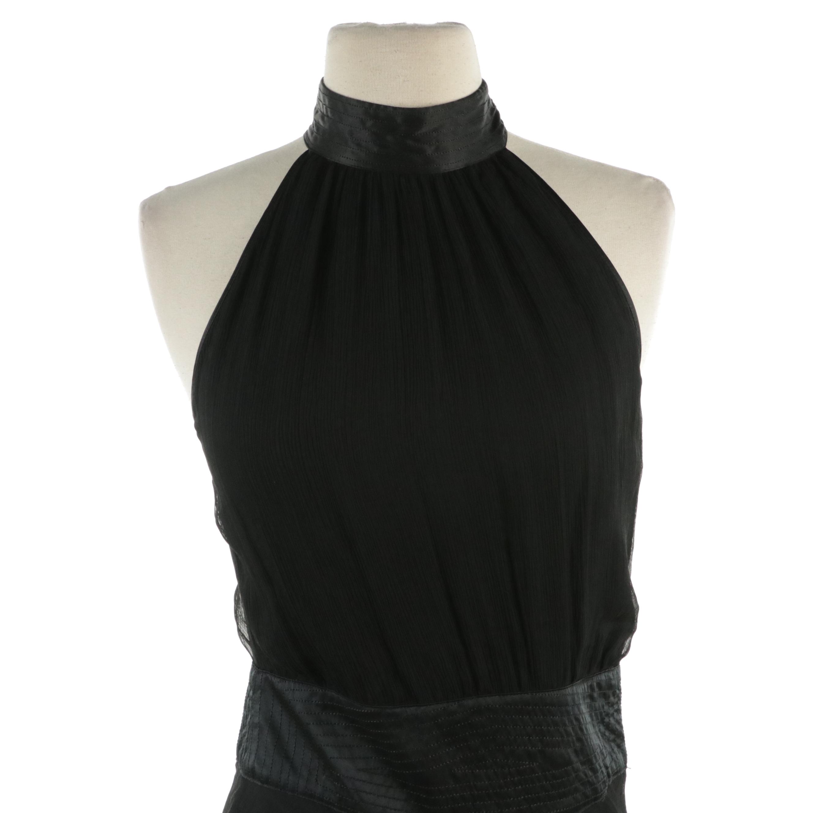 Dawn Stretton Two-Piece Corset Evening Dress and Other Silk Crepon Halter Gown