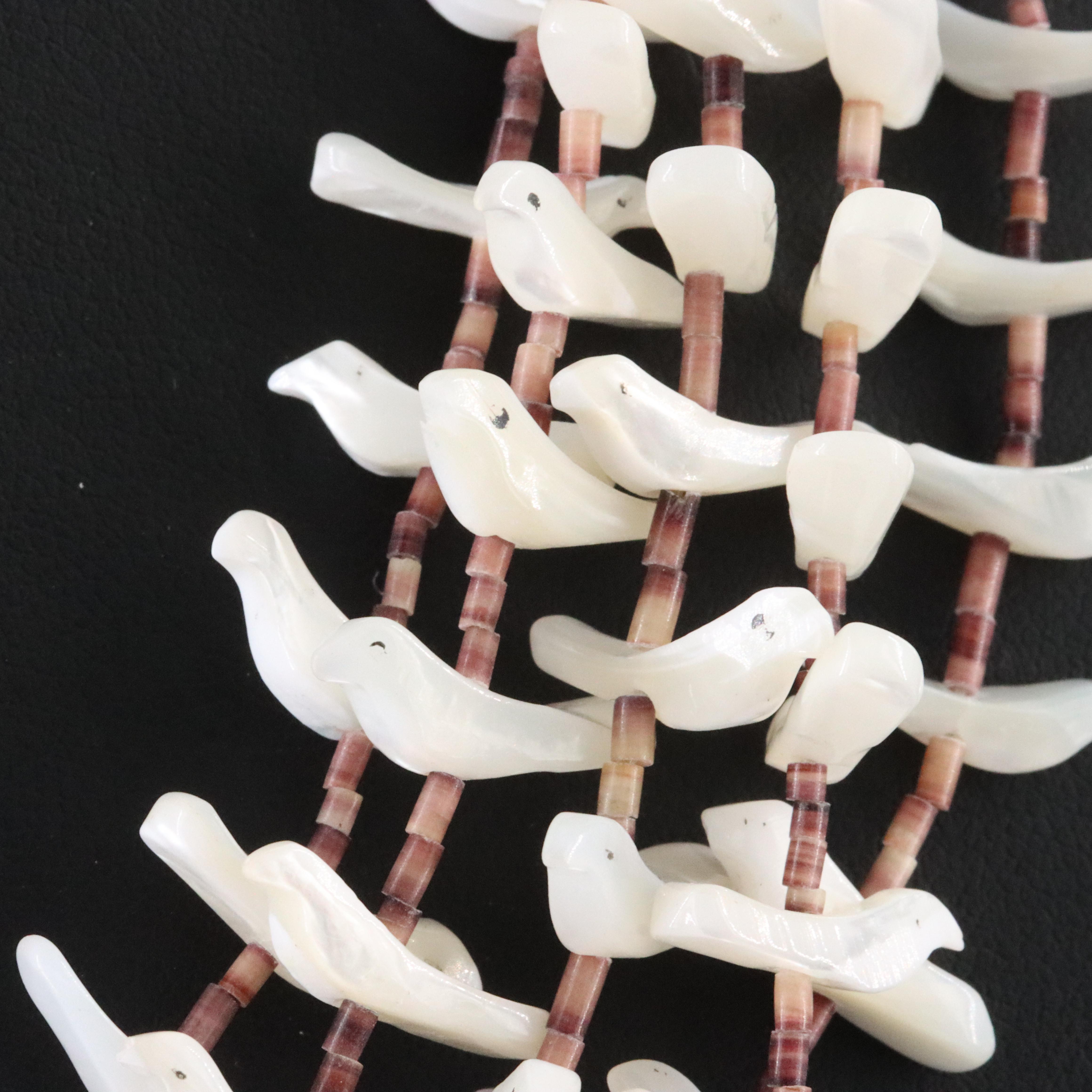 Southwestern Mother-of-Pearl and Shell Fetish Necklace