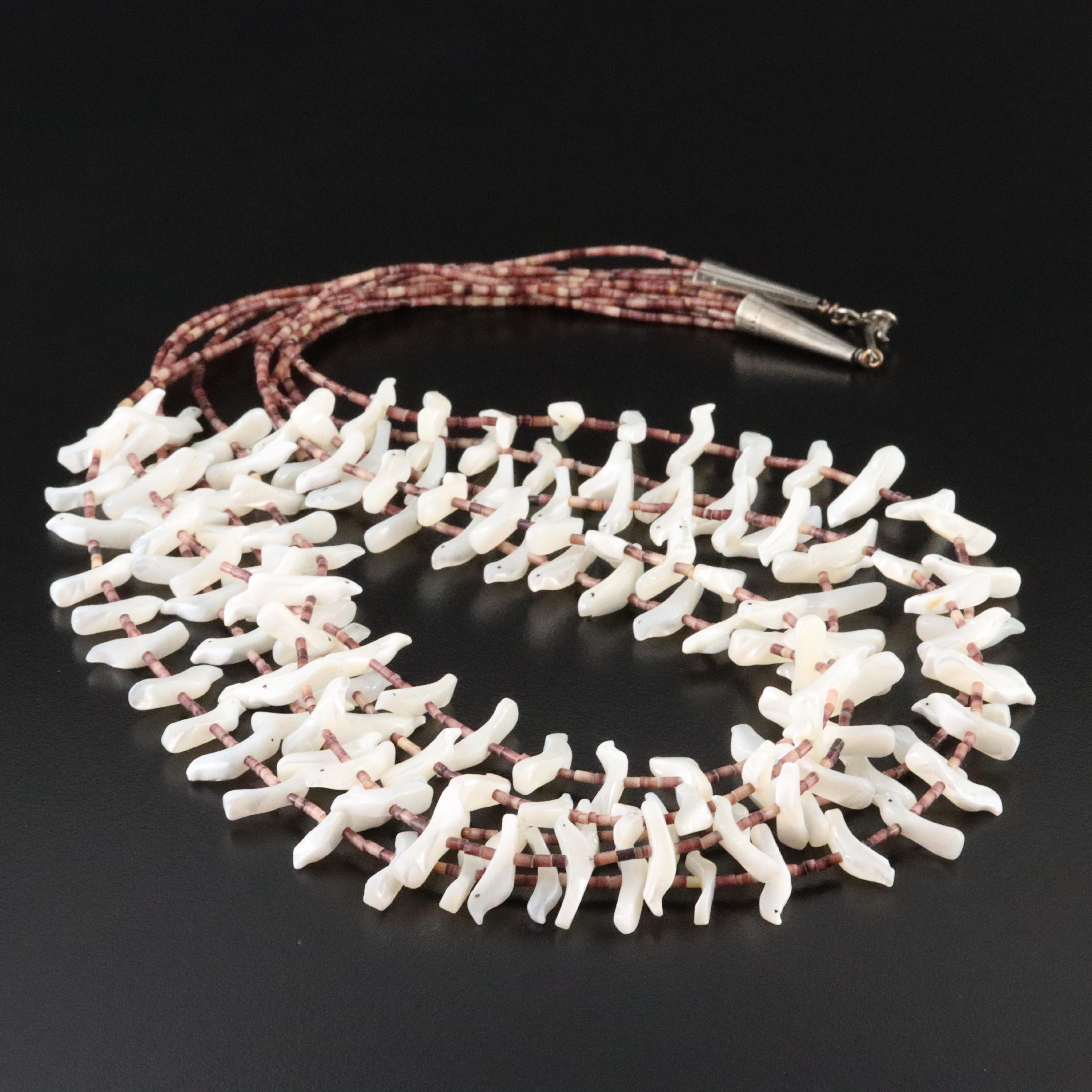 Southwestern Mother-of-Pearl and Shell Fetish Necklace