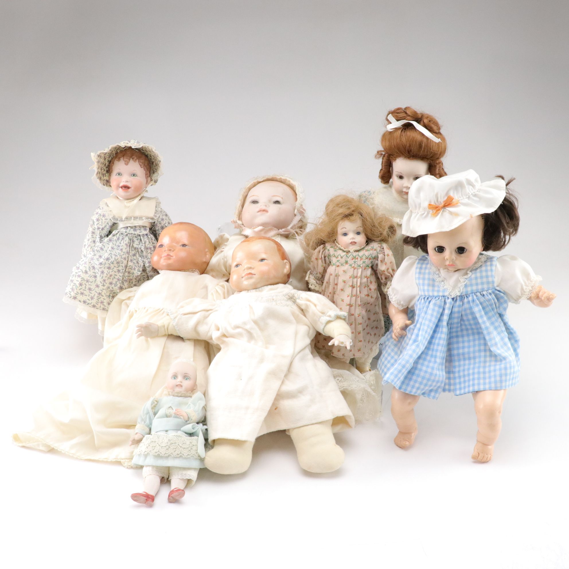 Hand-Painted Bisque Head & Other Doll Collections