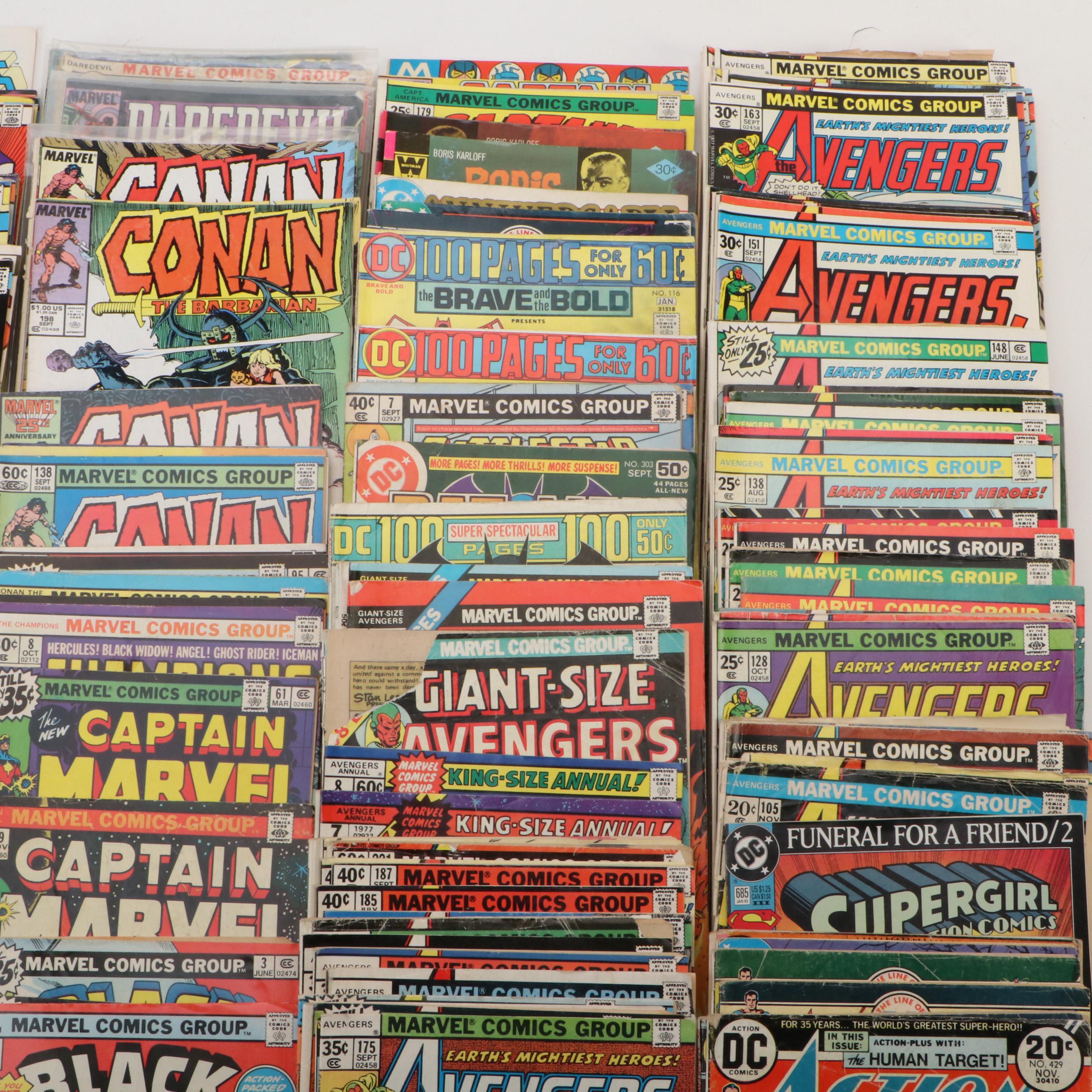 Silver-Bronze Age Comic Books Featuring "Captain America", "Batman", and More