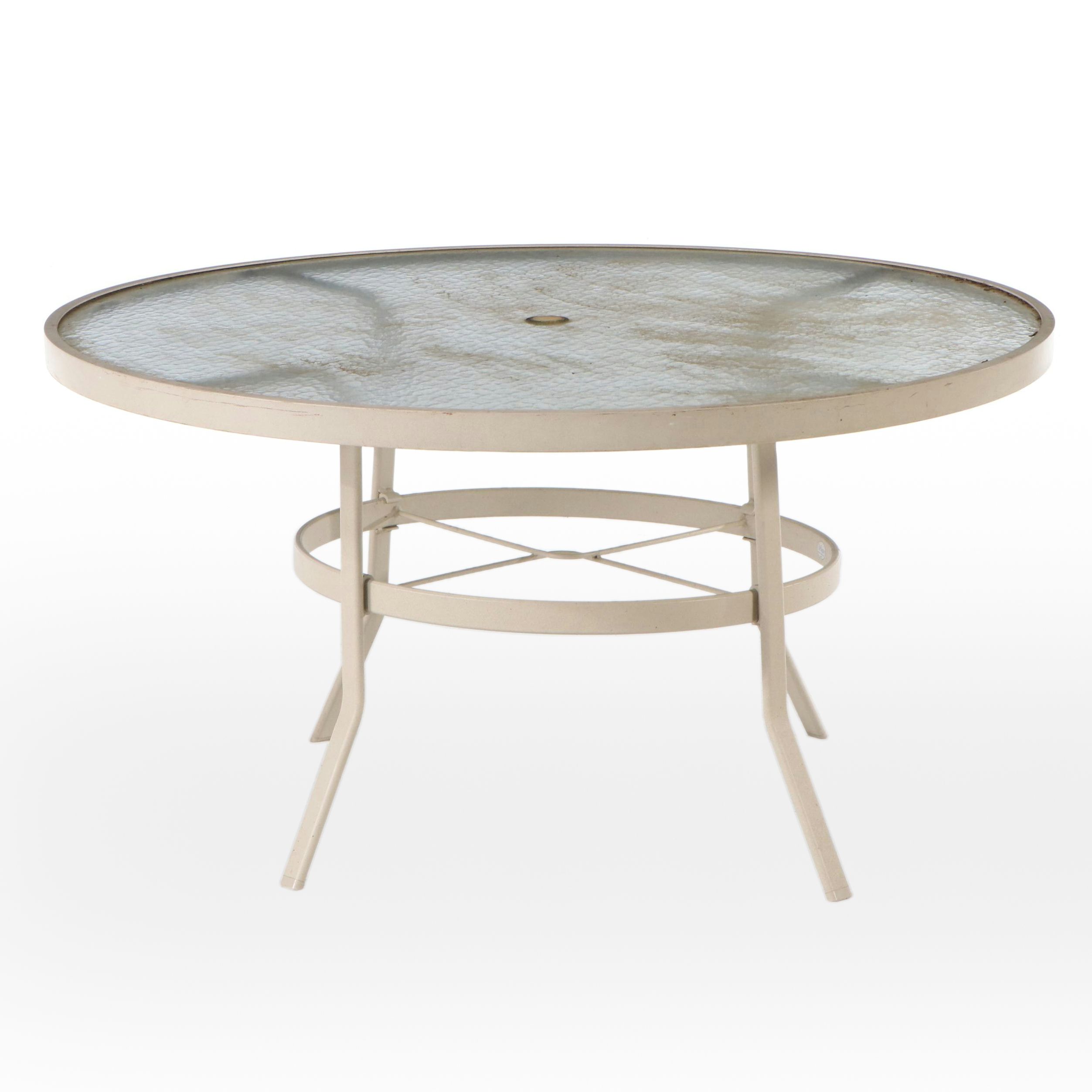 Aluminum and Tempered Glass Patio Dining Table