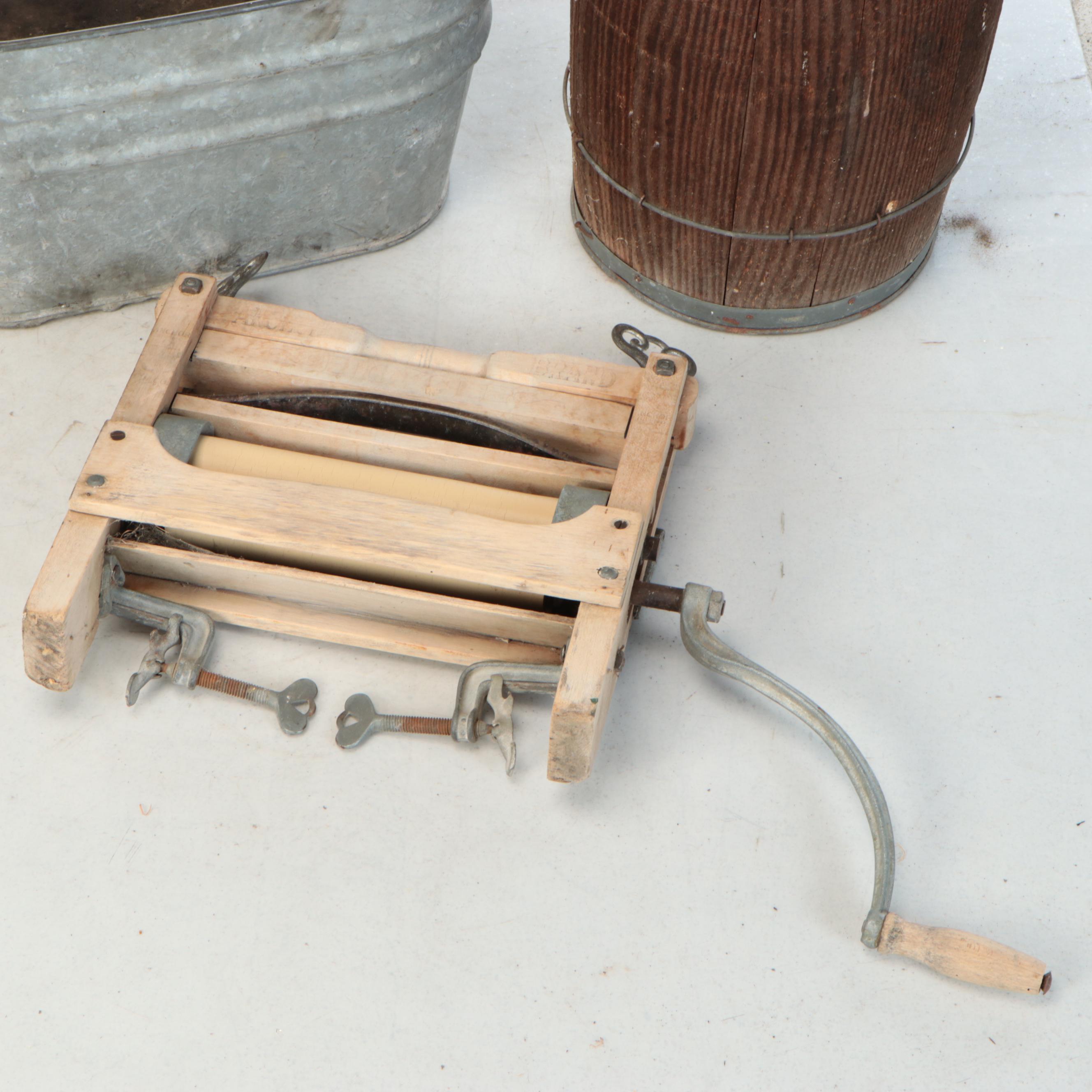 Anchor Brand Clothing Wringer with Basin, Barrel and Agitation Tool