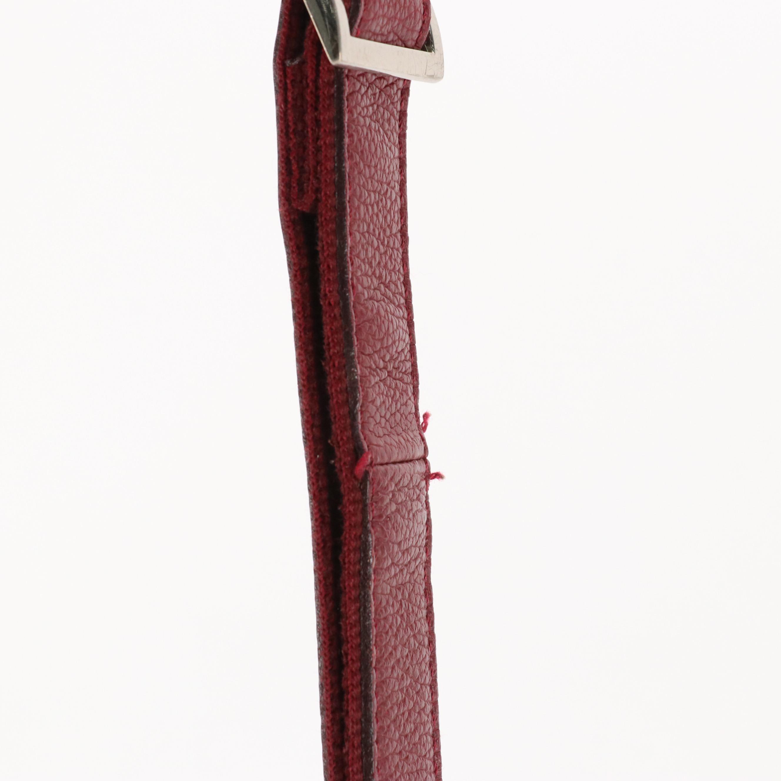 Longchamp Le Foulonné Crossbody Bag in Burgundy Drummed Leather