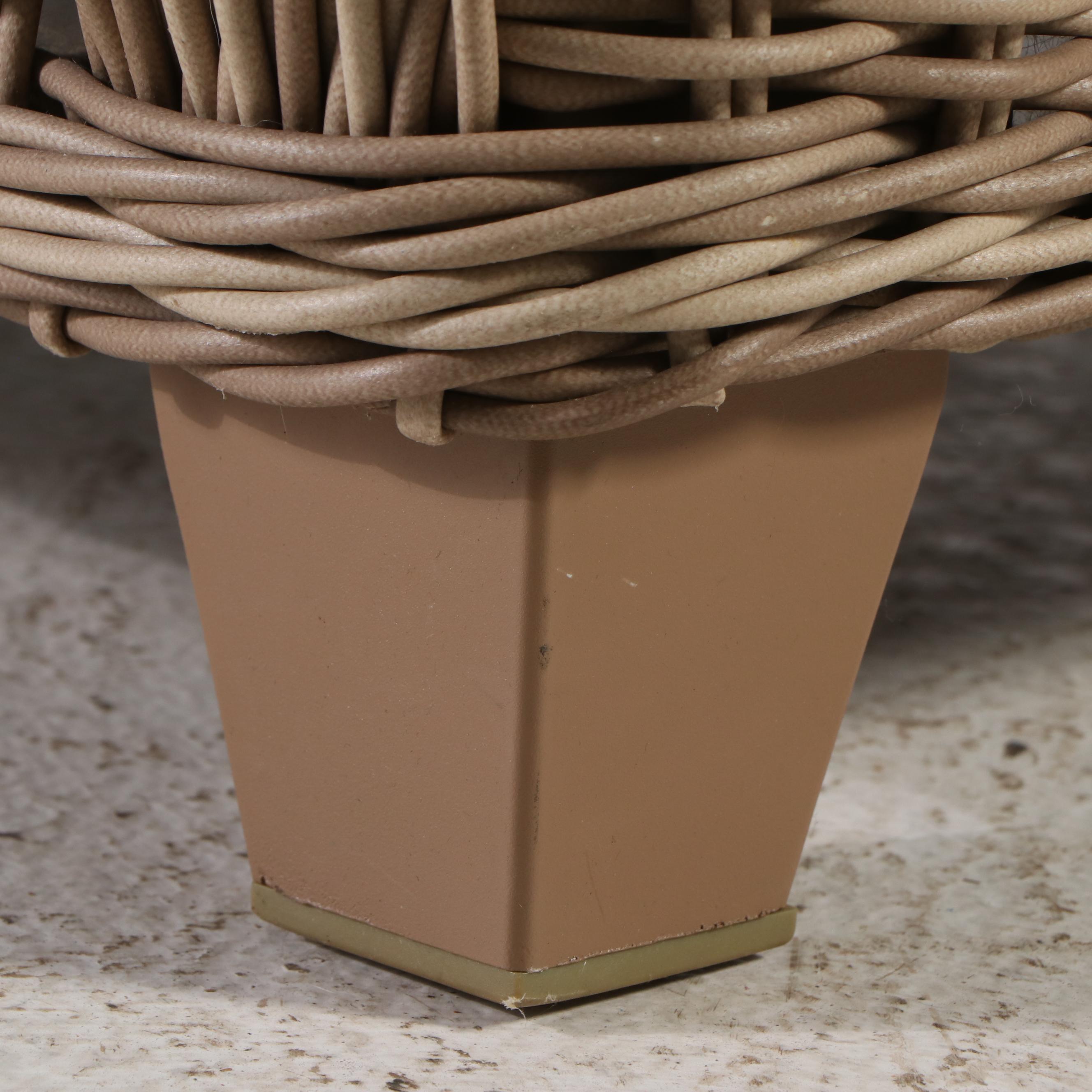 PE Rattan Sofa and Glass-Topped Coffee Table with Sunbrella Cushions