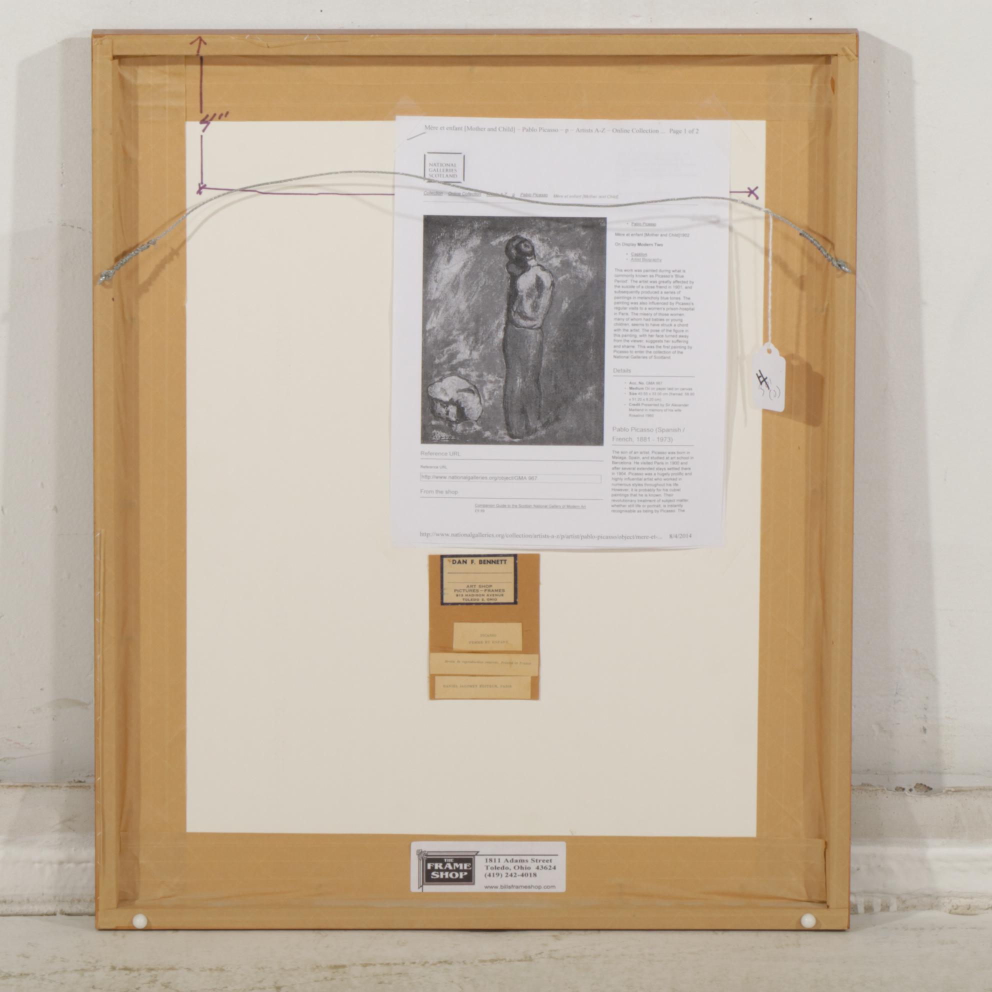 Giclee After Pablo Picasso "Femme et Infant", Late 20th Century