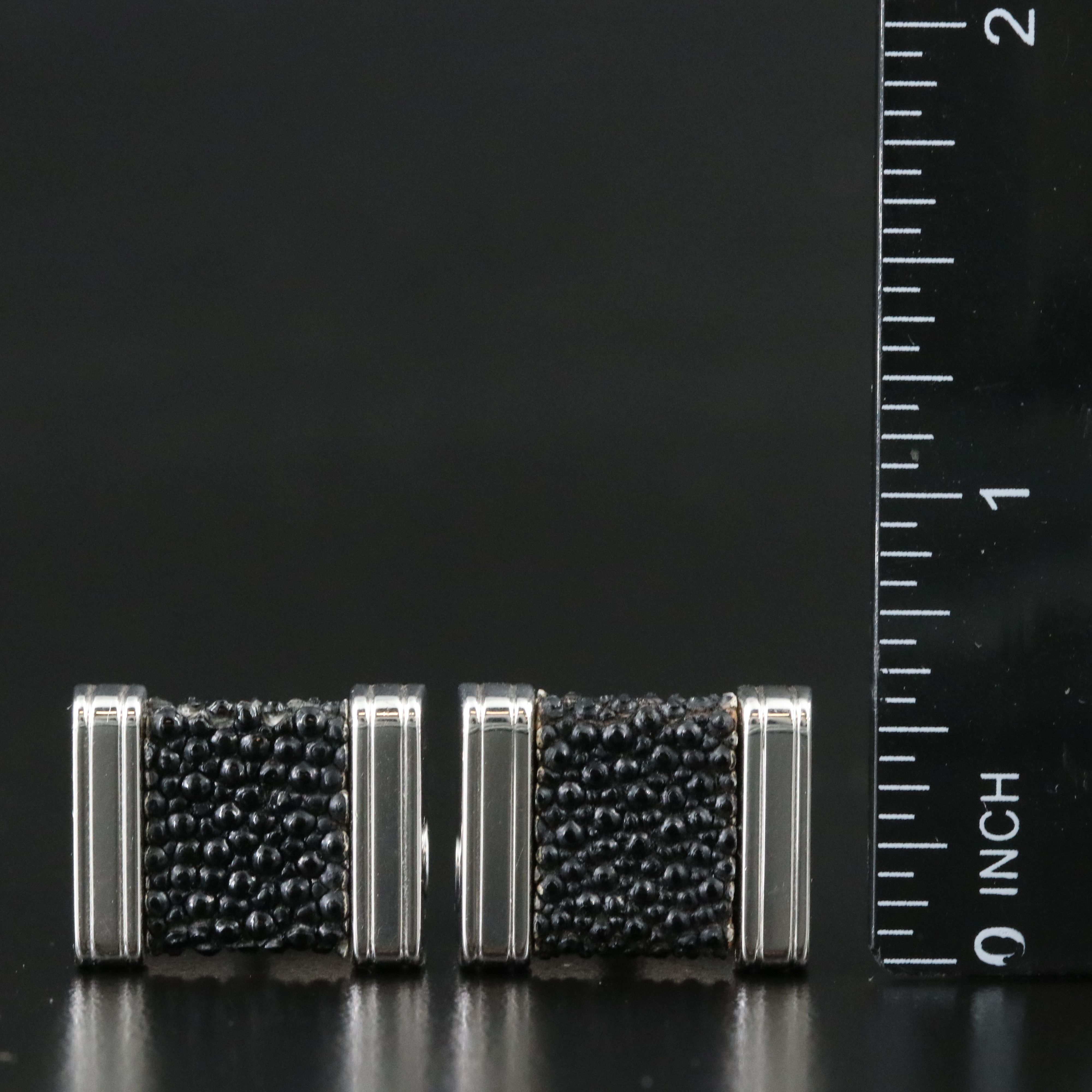 Montblanc Sterling Shagreen Stingray Cufflinks