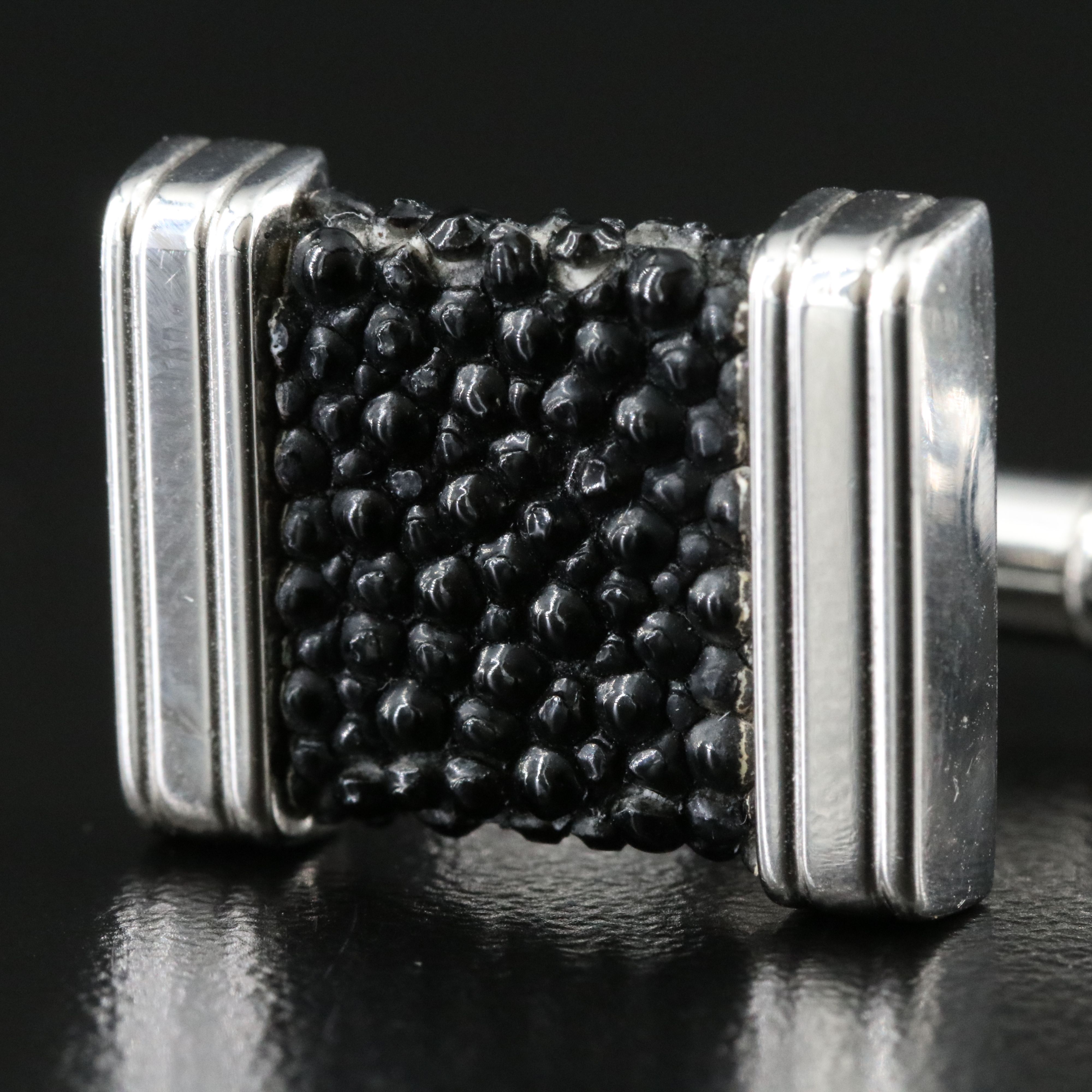 Montblanc Sterling Shagreen Stingray Cufflinks