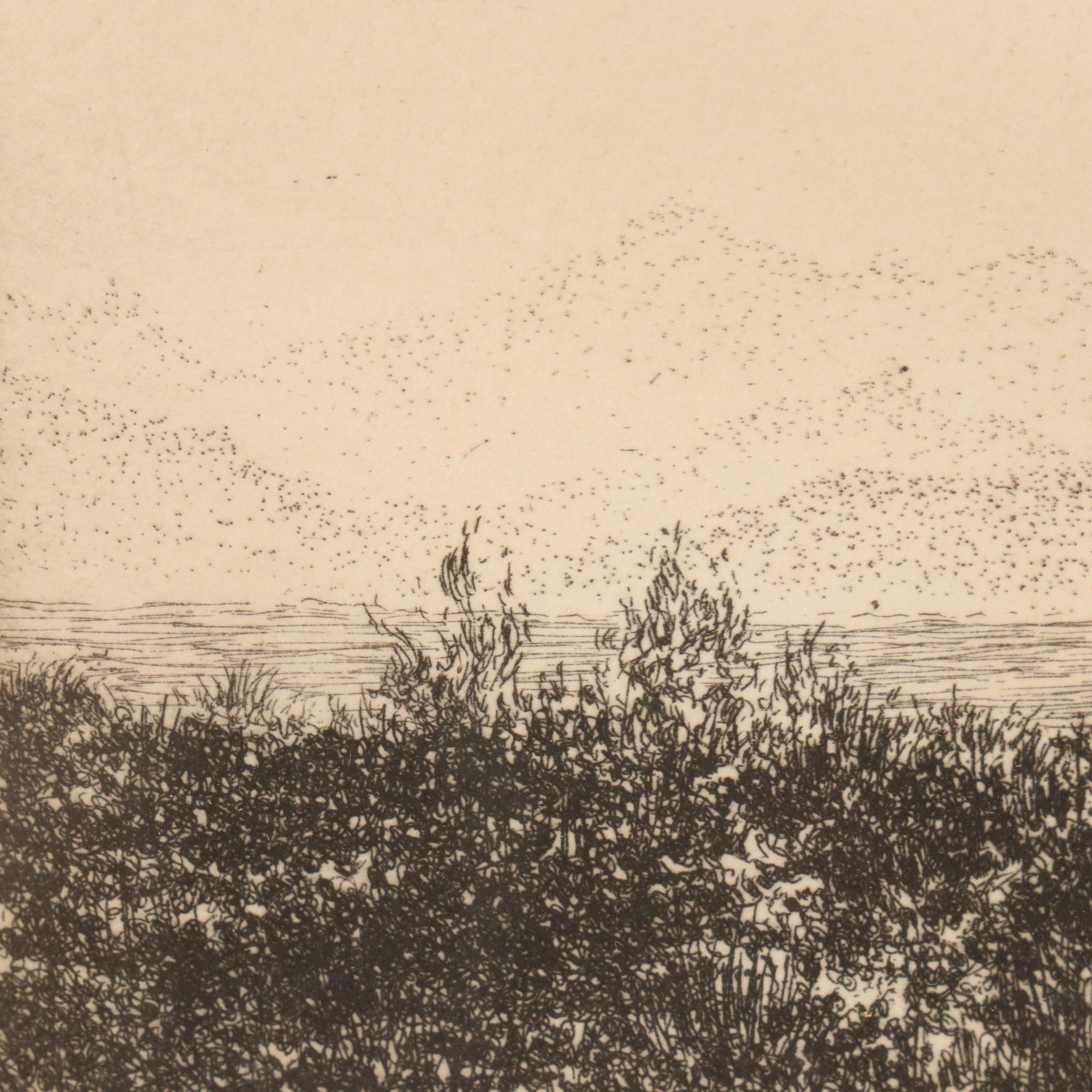 Carol Collette Etching of Desert Scene