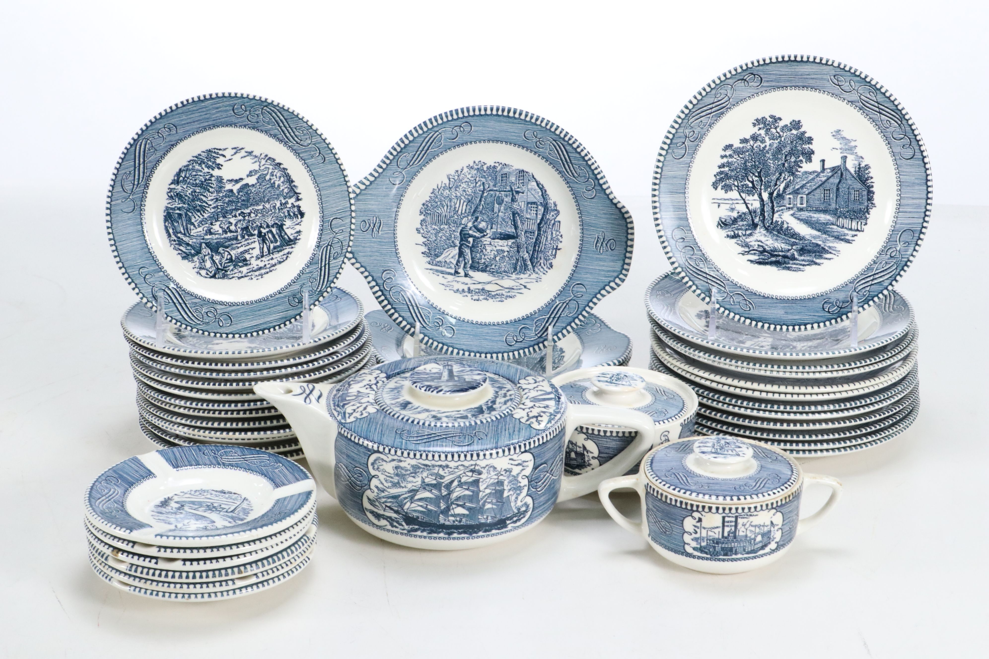 Royal China "Currier & Ives" Ceramic Dinnerware and Serving Pieces