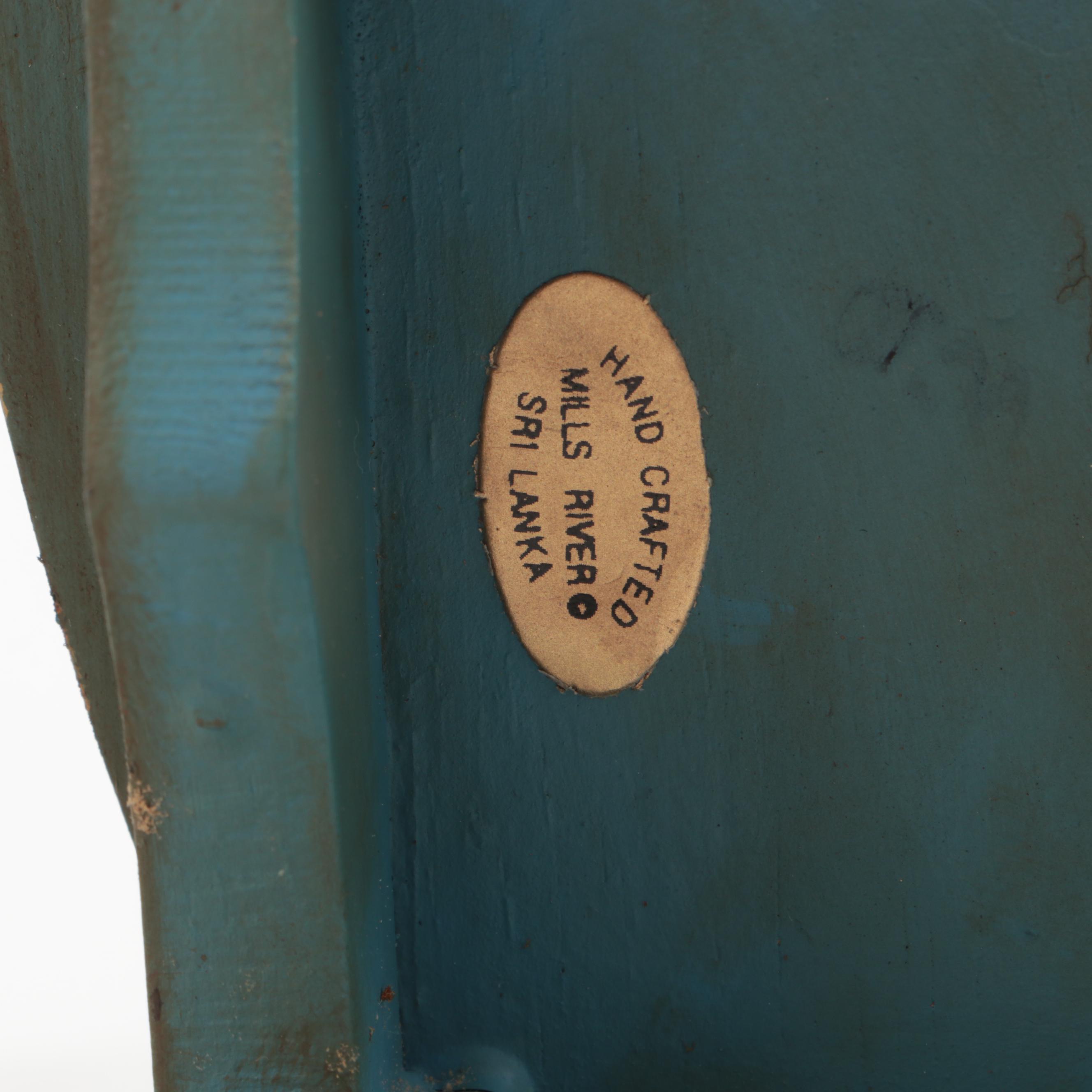 Mills River Folk Art Miniature Painted Chairs and Table, Late 20th/ Early 21st C