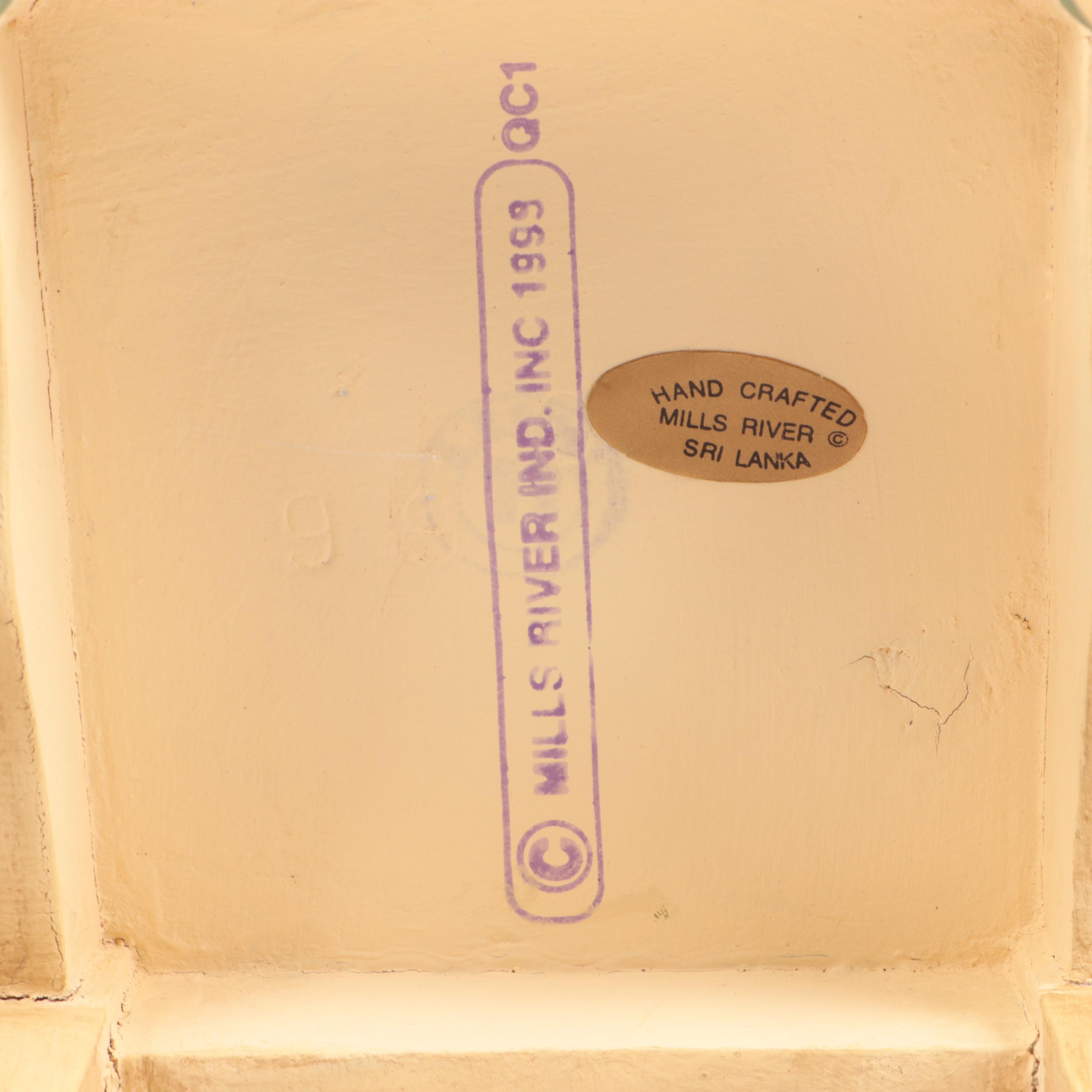 Mills River Folk Art Miniature Painted Chairs and Table, Late 20th/ Early 21st C