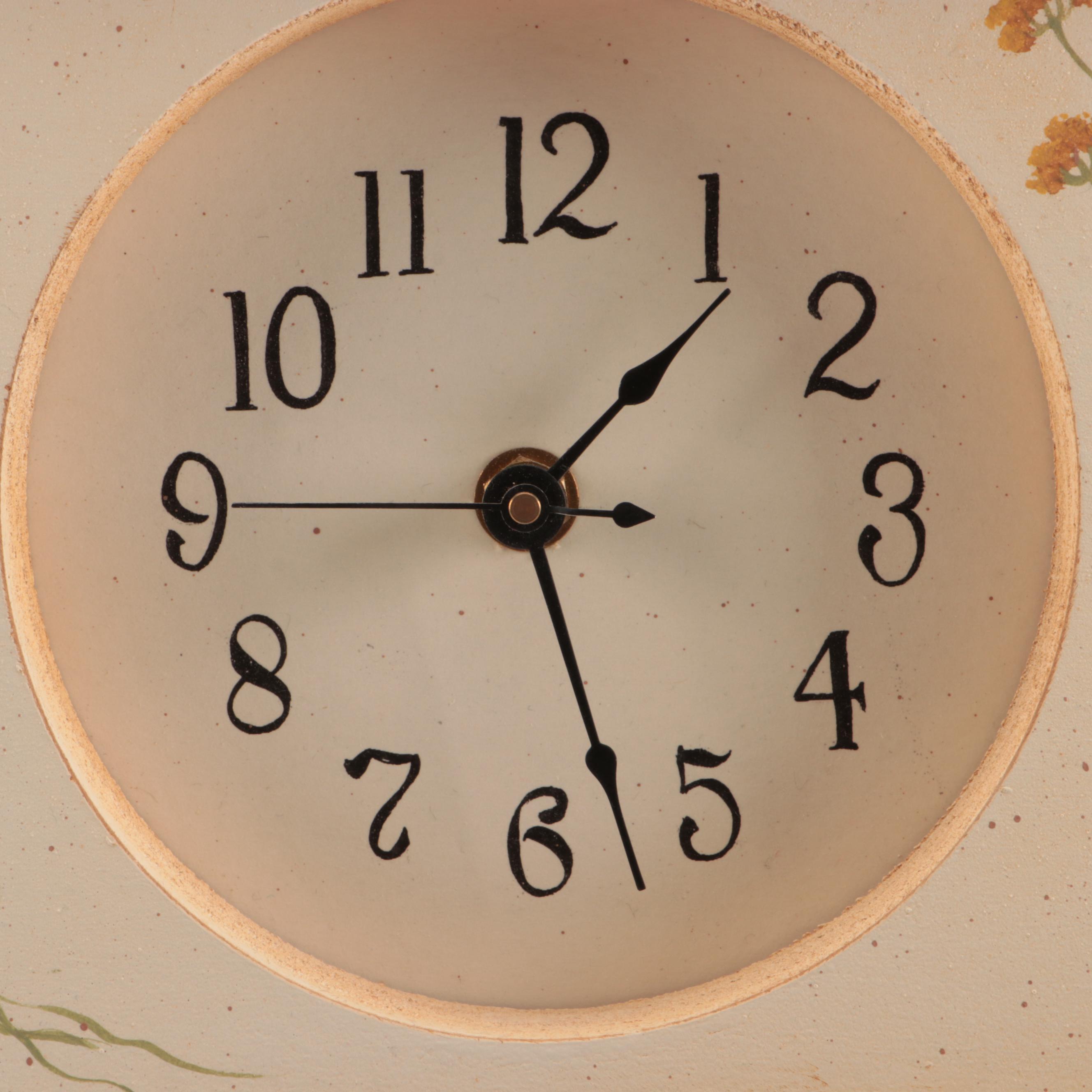 Designs by Jean Oates Painted Wood Cupboard with Clock