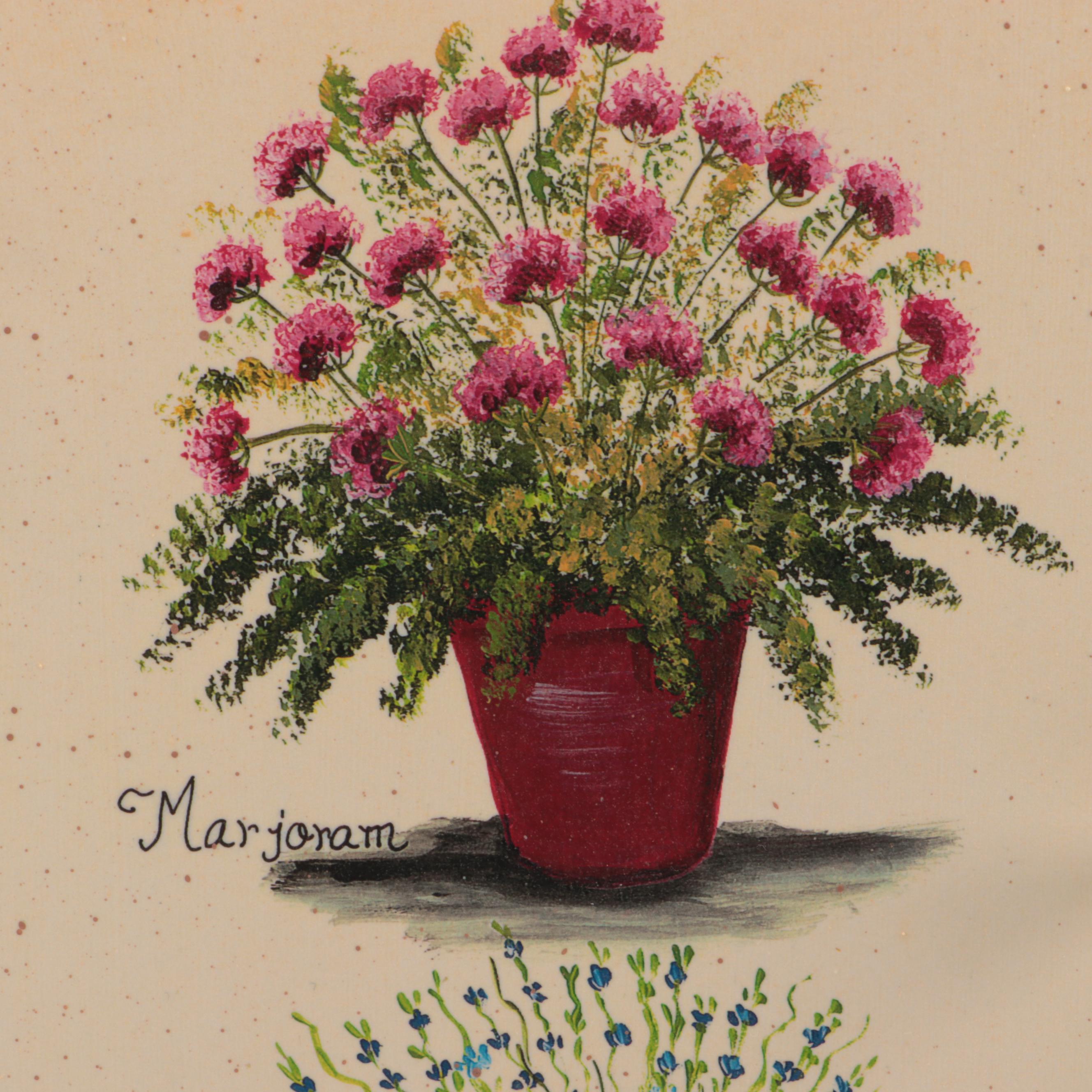 Designs by Jean Oates Painted Wood Cupboard with Clock