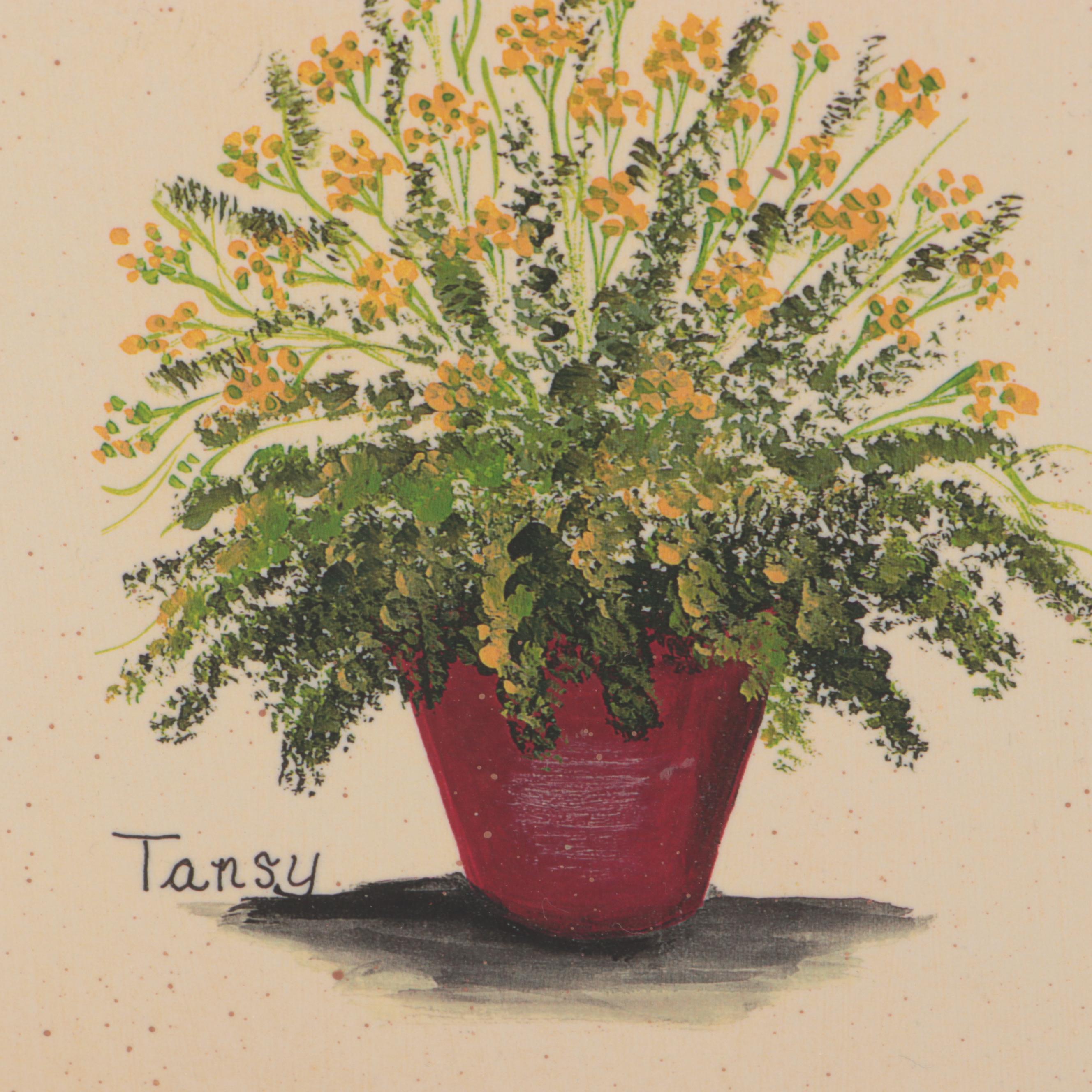 Designs by Jean Oates Painted Wood Cupboard with Clock